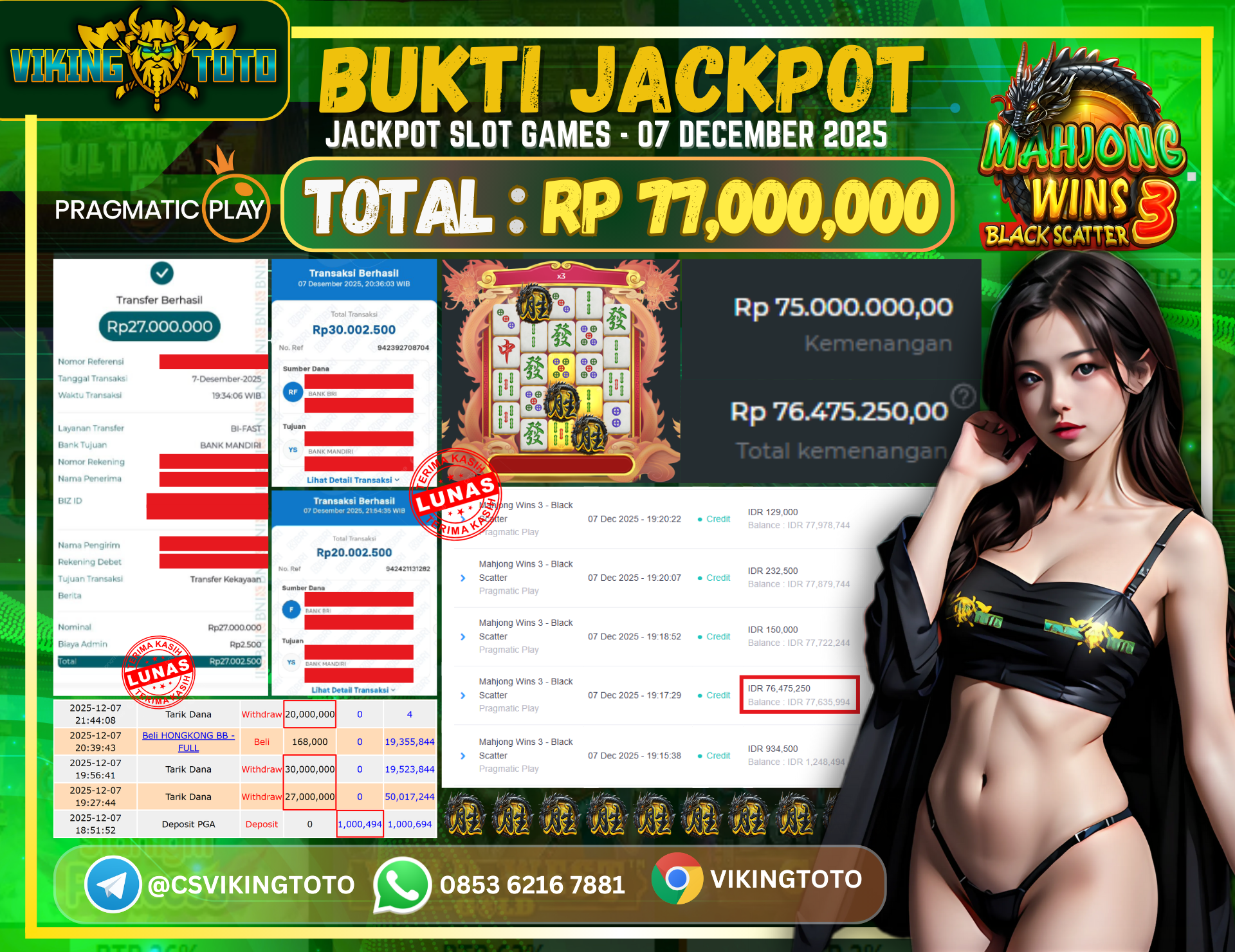 Bukti Jackpot Lunas VikingToto