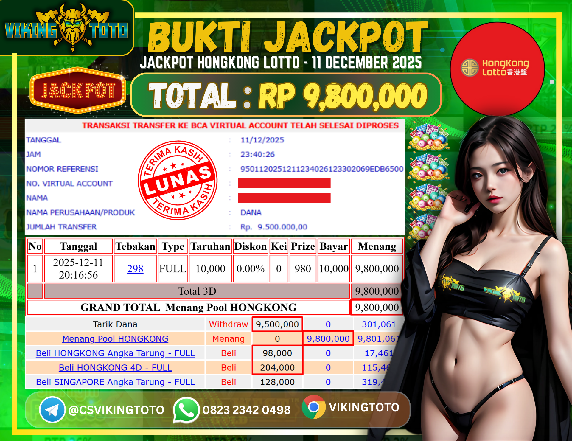 Bukti Jackpot Lunas VikingToto