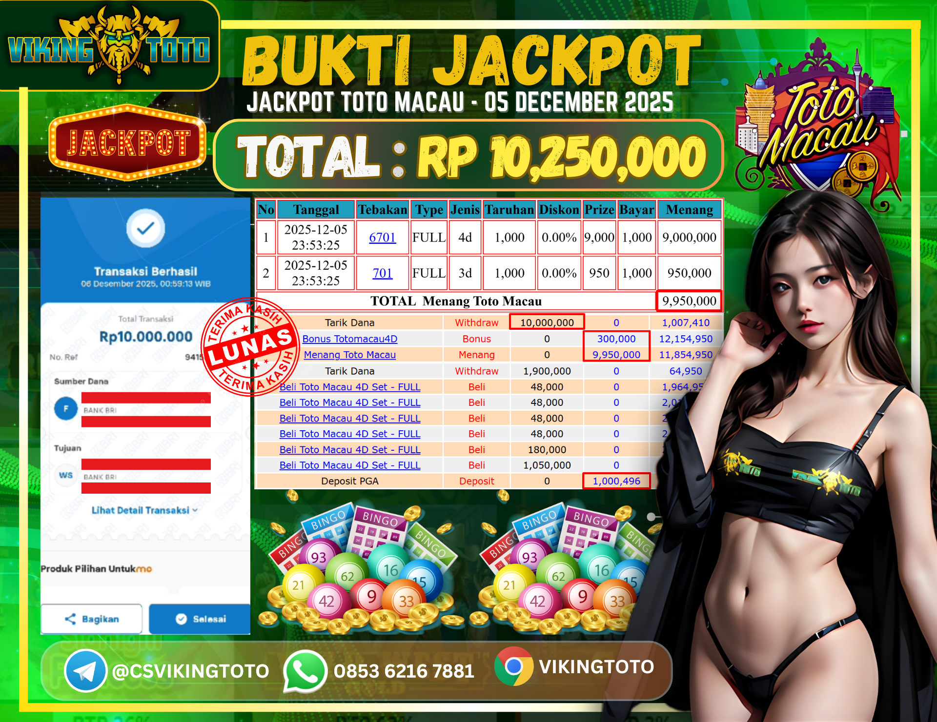 Bukti Jackpot Lunas VikingToto