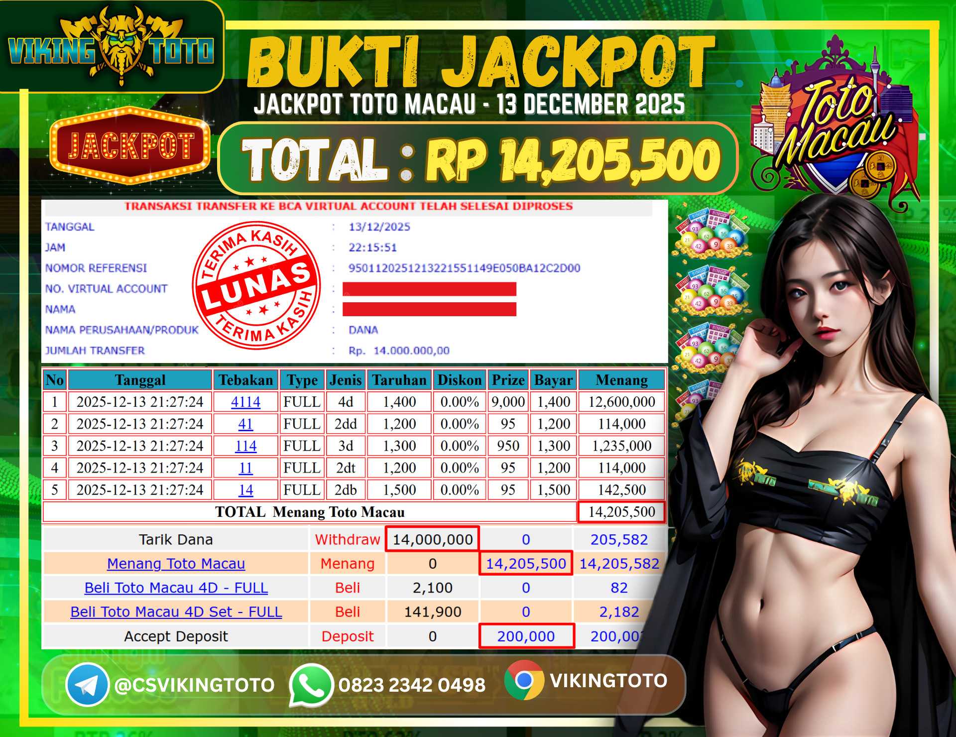 Bukti Jackpot Lunas VikingToto