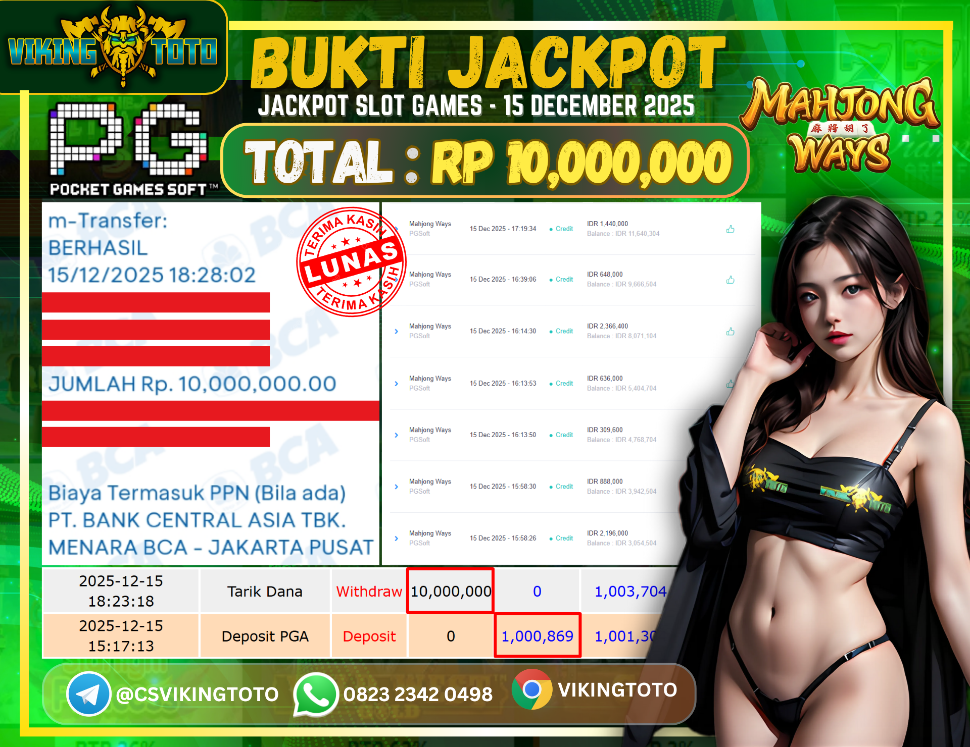 Bukti Jackpot Lunas VikingToto
