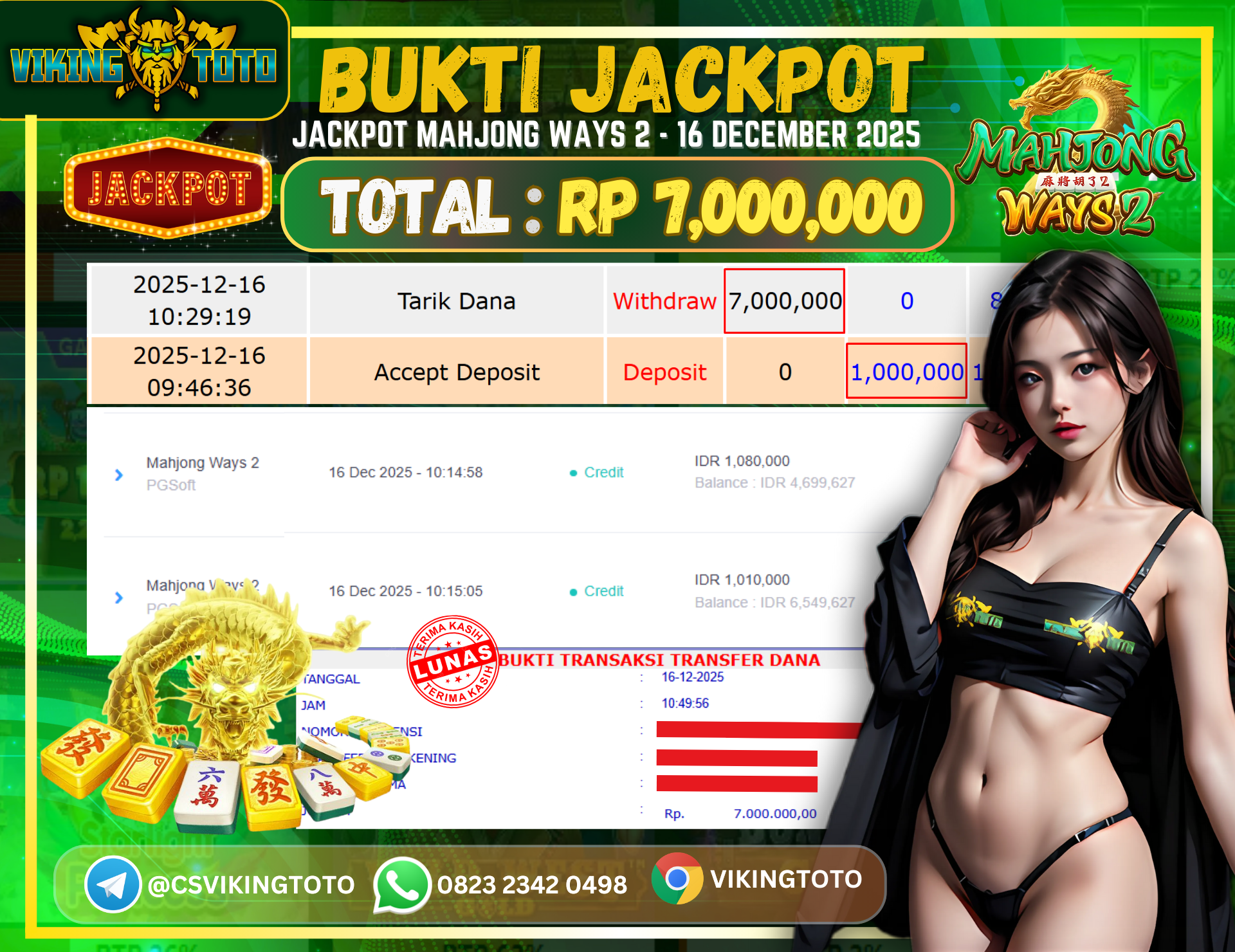 Bukti Jackpot Lunas VikingToto