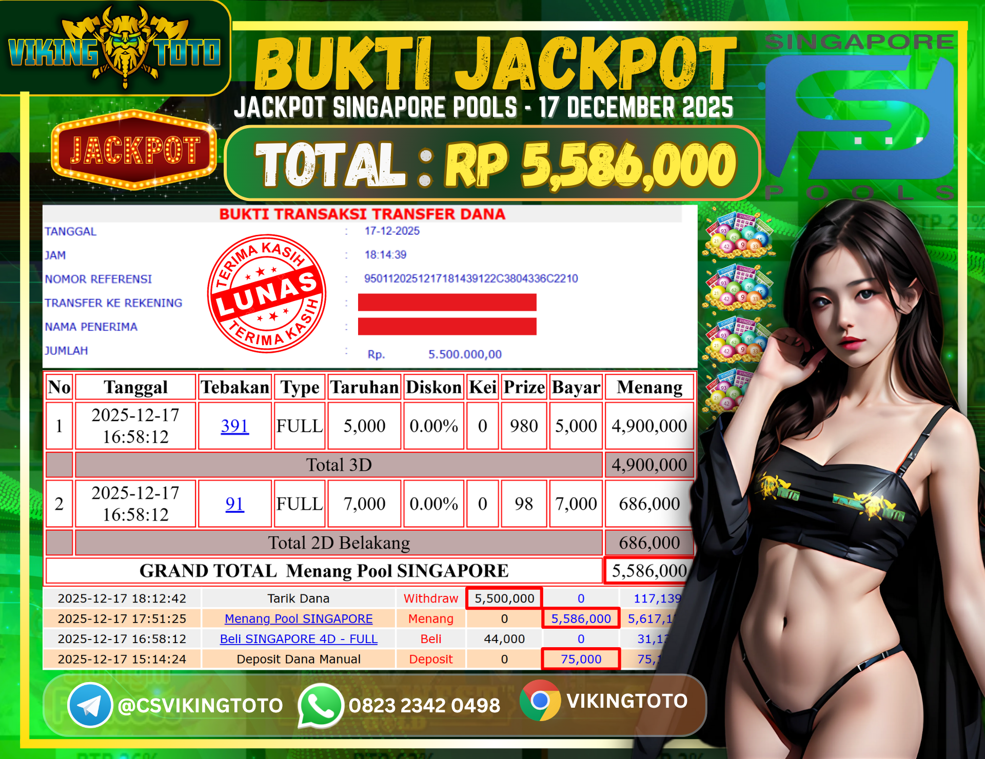 Bukti Jackpot Lunas VikingToto