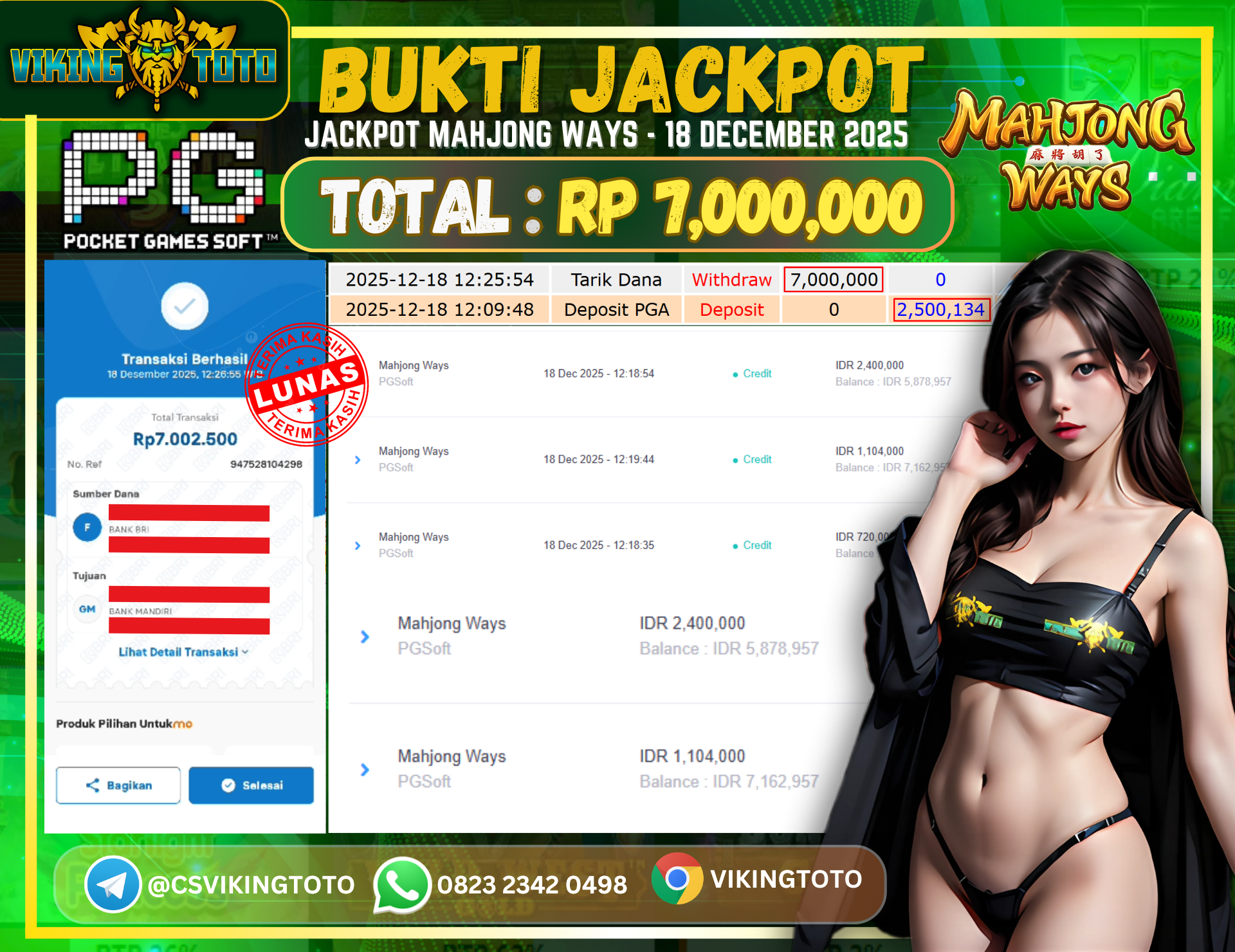 Bukti Jackpot Lunas VikingToto