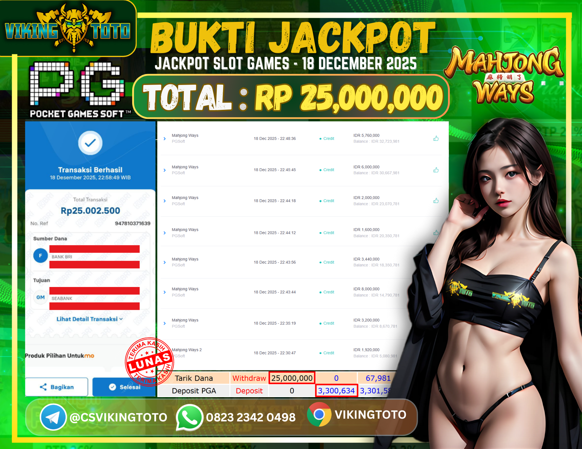 Bukti Jackpot Lunas VikingToto