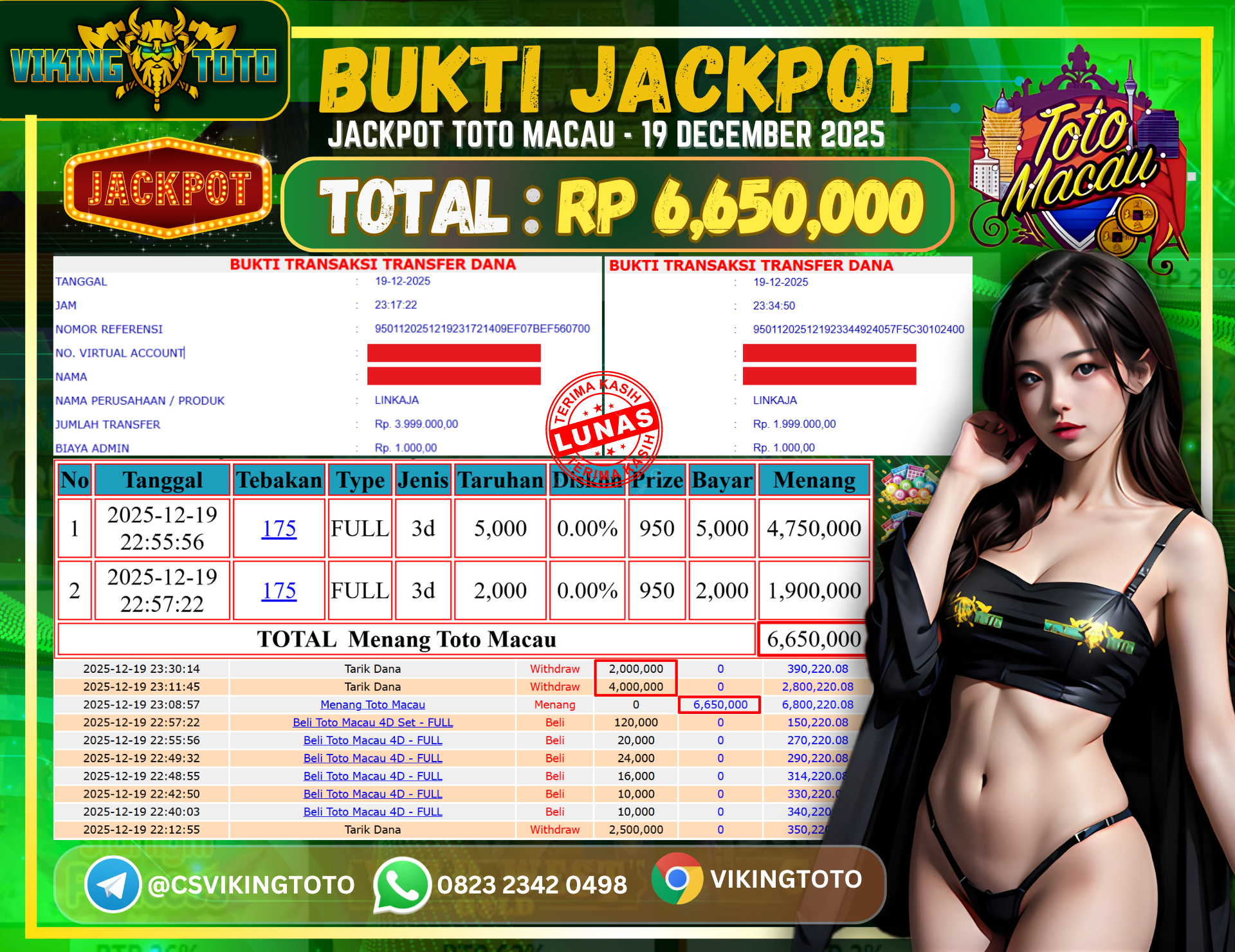 Bukti Jackpot Lunas VikingToto