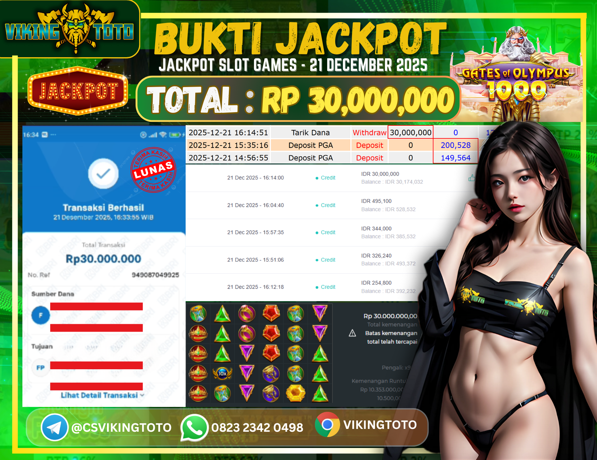 Bukti Jackpot Lunas VikingToto