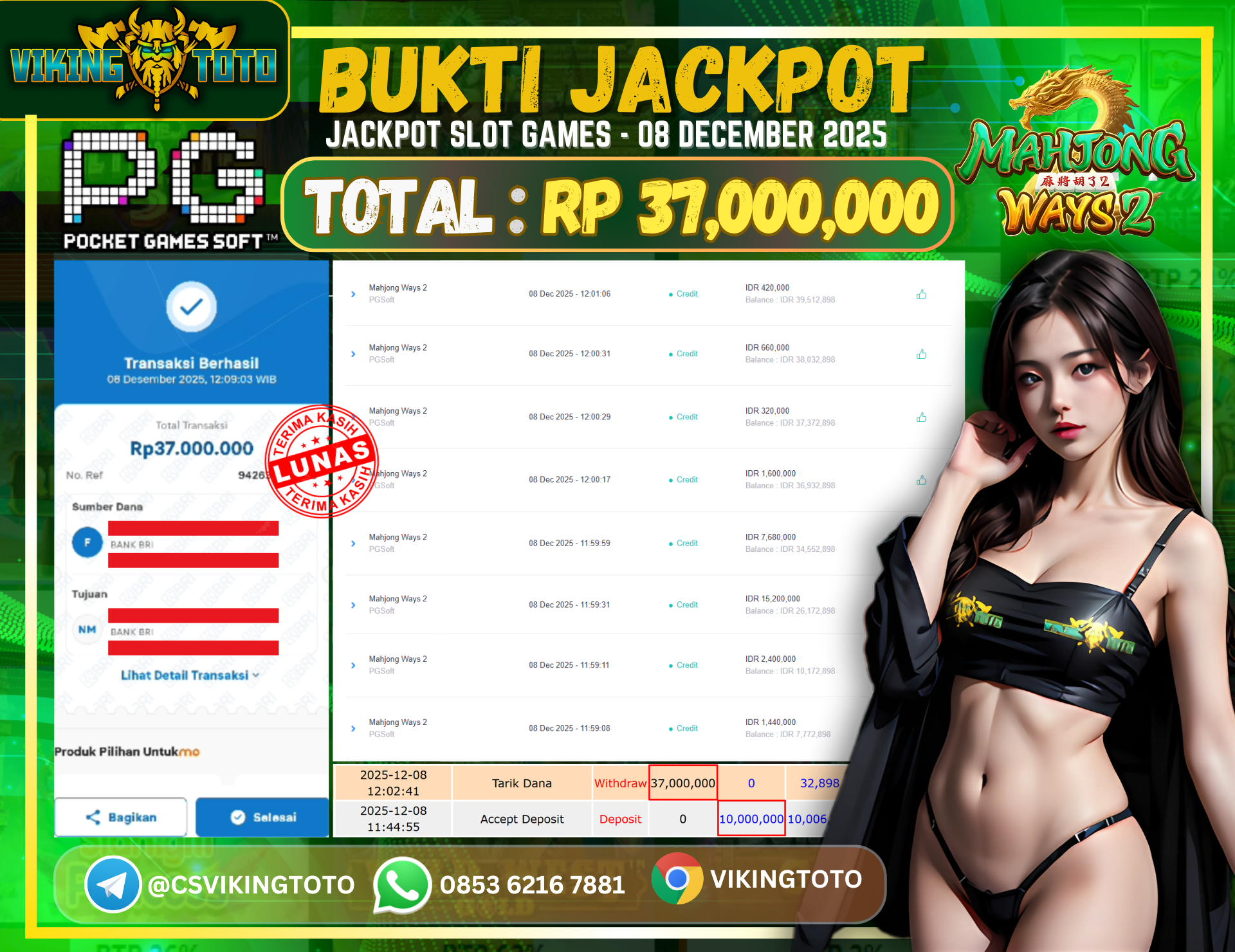 Bukti Jackpot Lunas VikingToto
