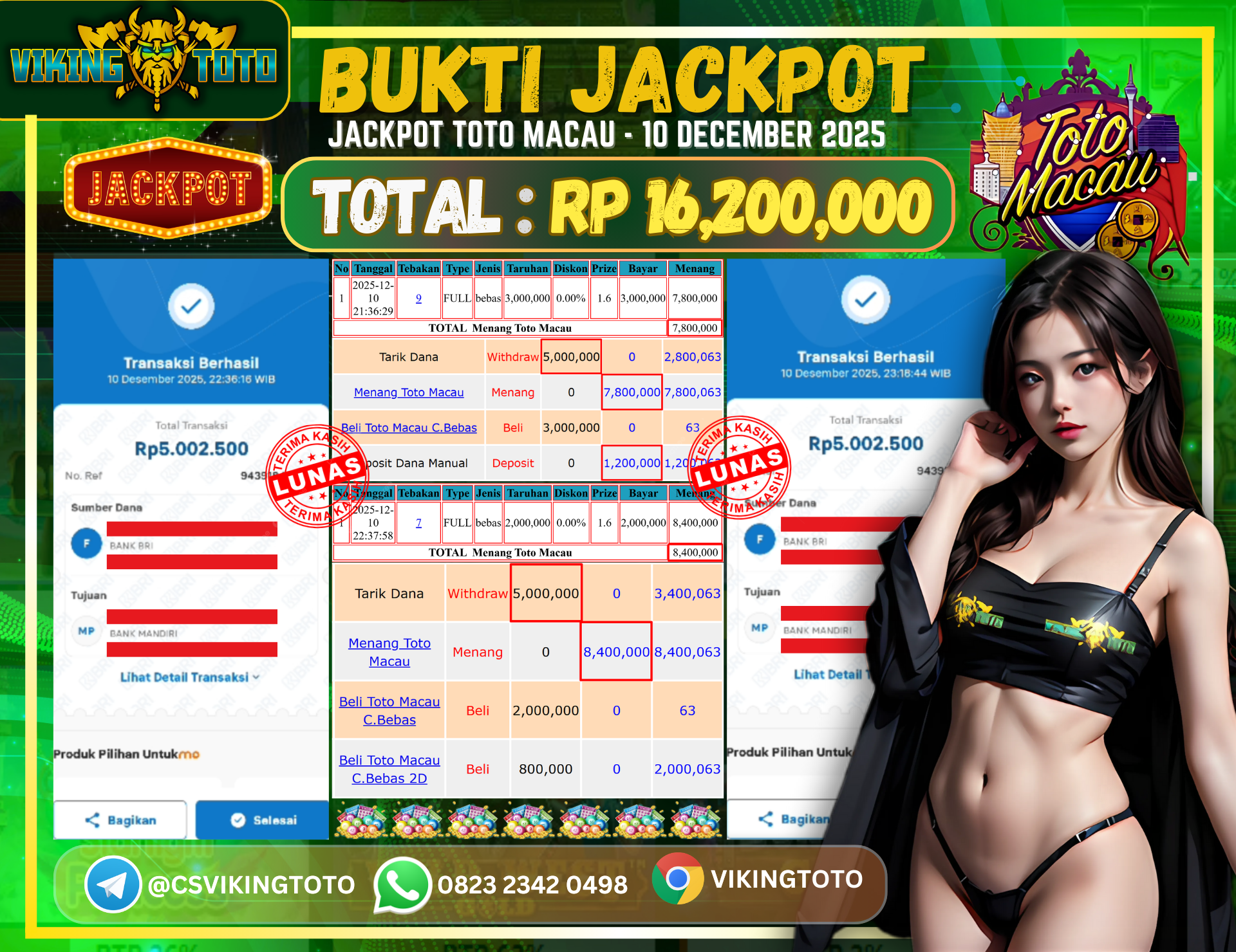 Bukti Jackpot Lunas VikingToto