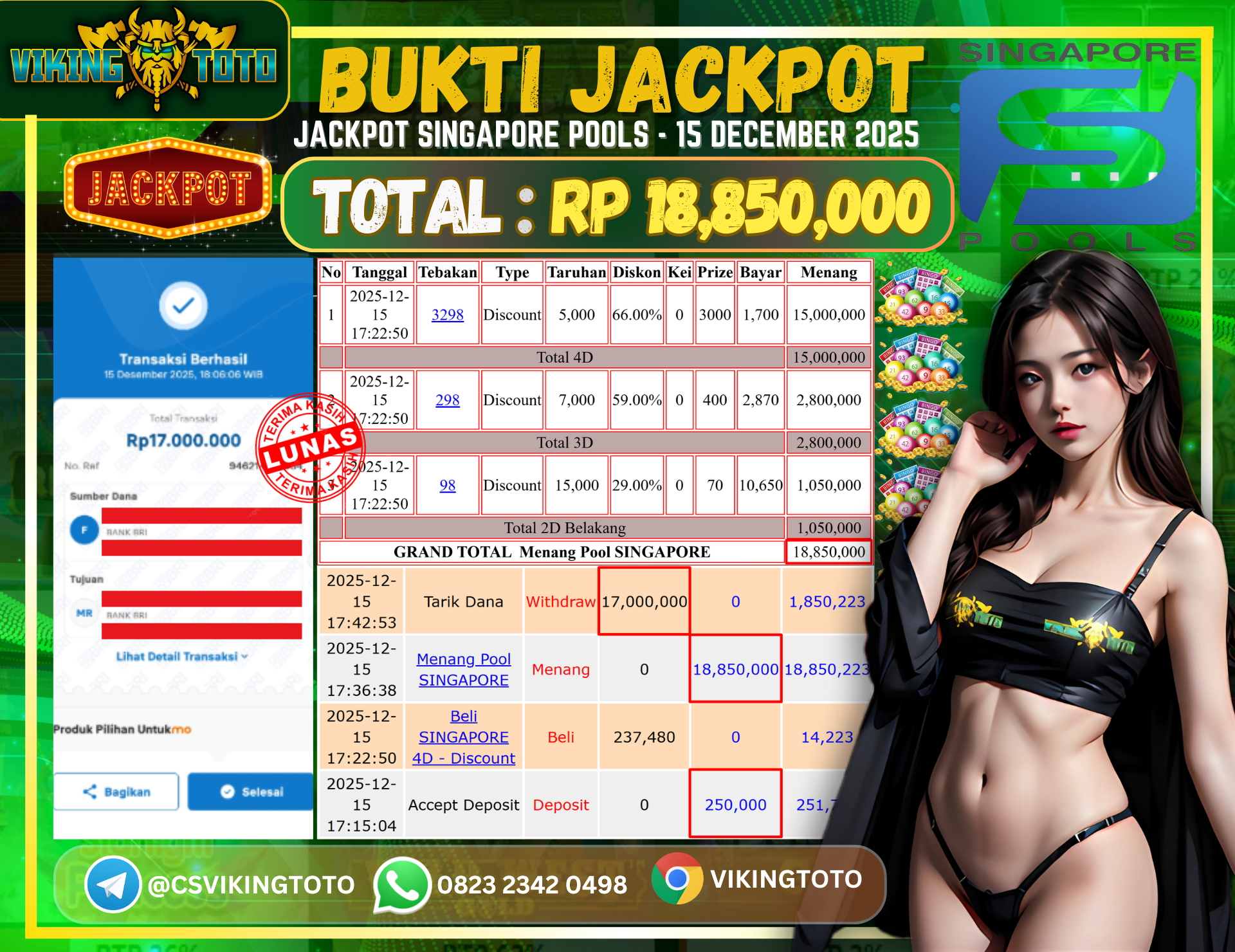 Bukti Jackpot Lunas VikingToto