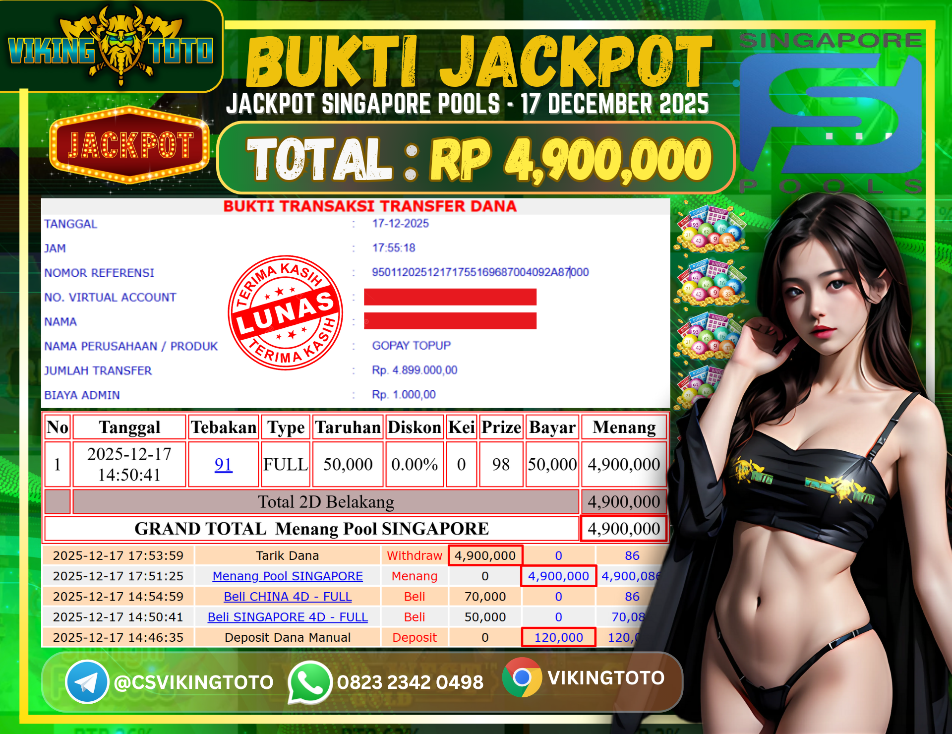 Bukti Jackpot Lunas VikingToto