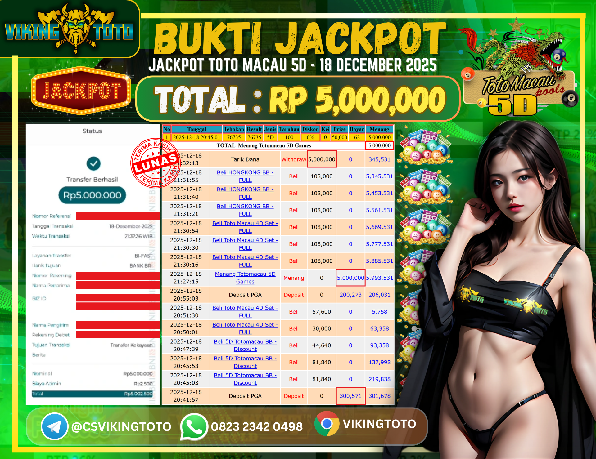 Bukti Jackpot Lunas VikingToto