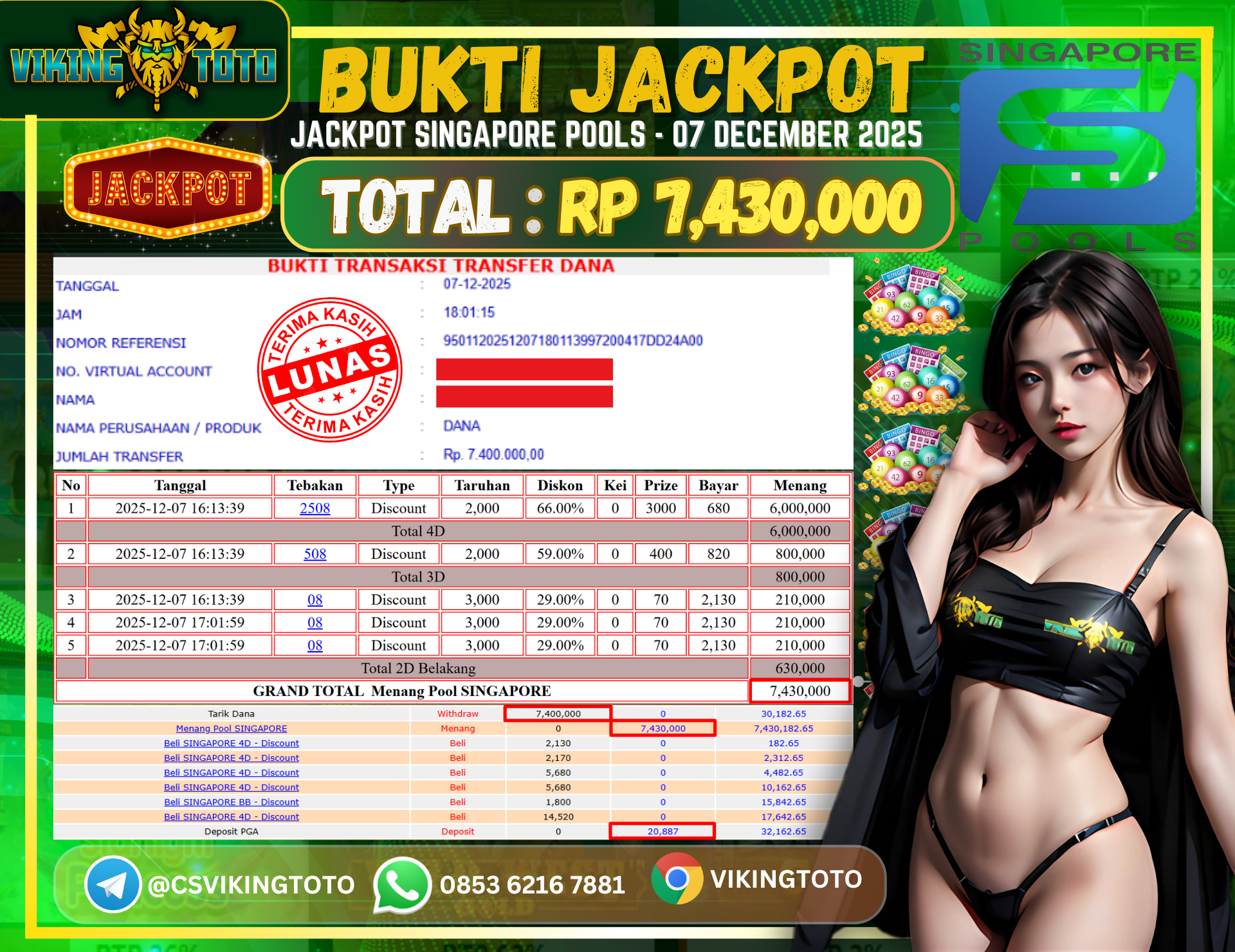 Bukti Jackpot Lunas VikingToto