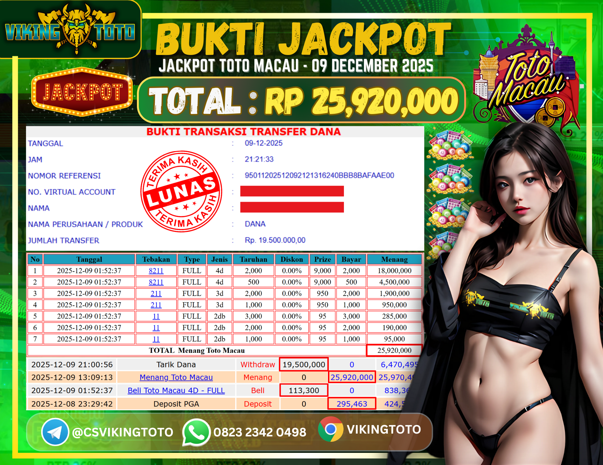 Bukti Jackpot Lunas VikingToto