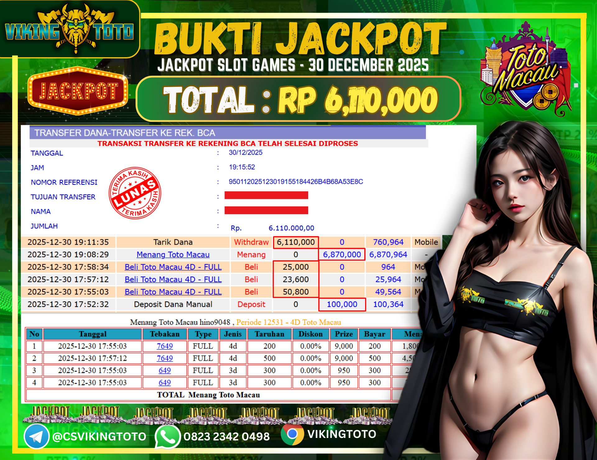 Bukti Jackpot Lunas VikingToto