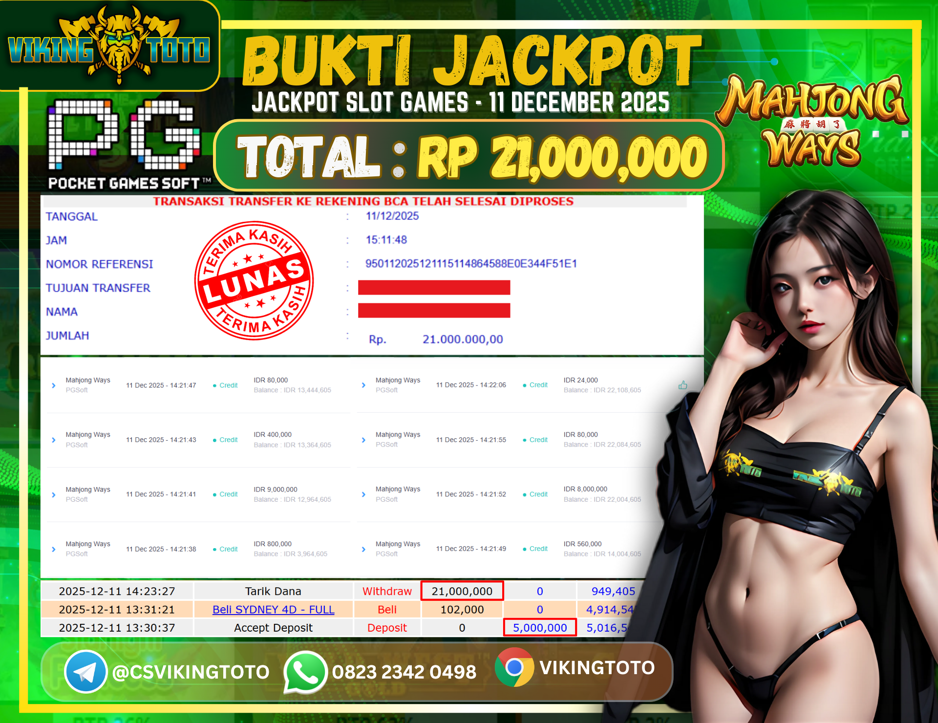 Bukti Jackpot Lunas VikingToto