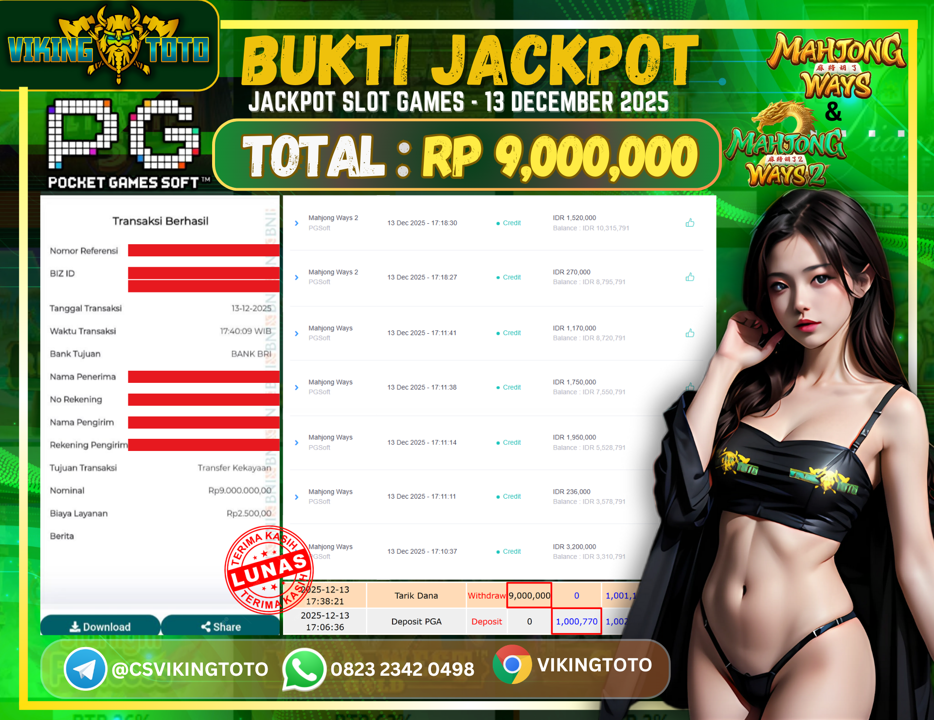 Bukti Jackpot Lunas VikingToto