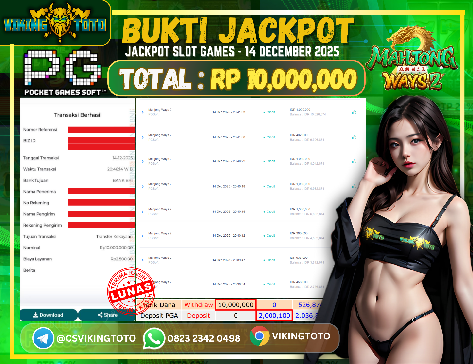 Bukti Jackpot Lunas VikingToto