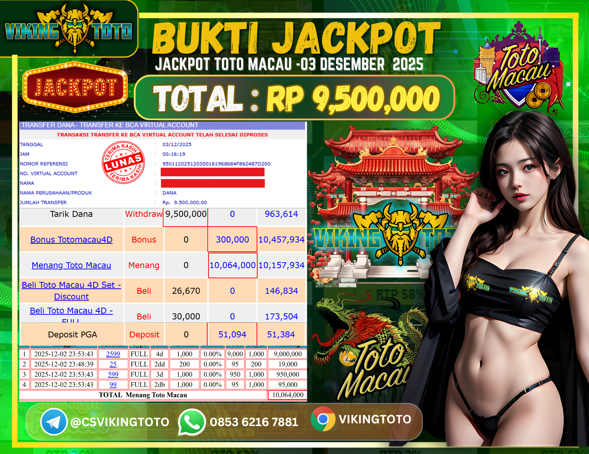 Bukti Jackpot Lunas VikingToto