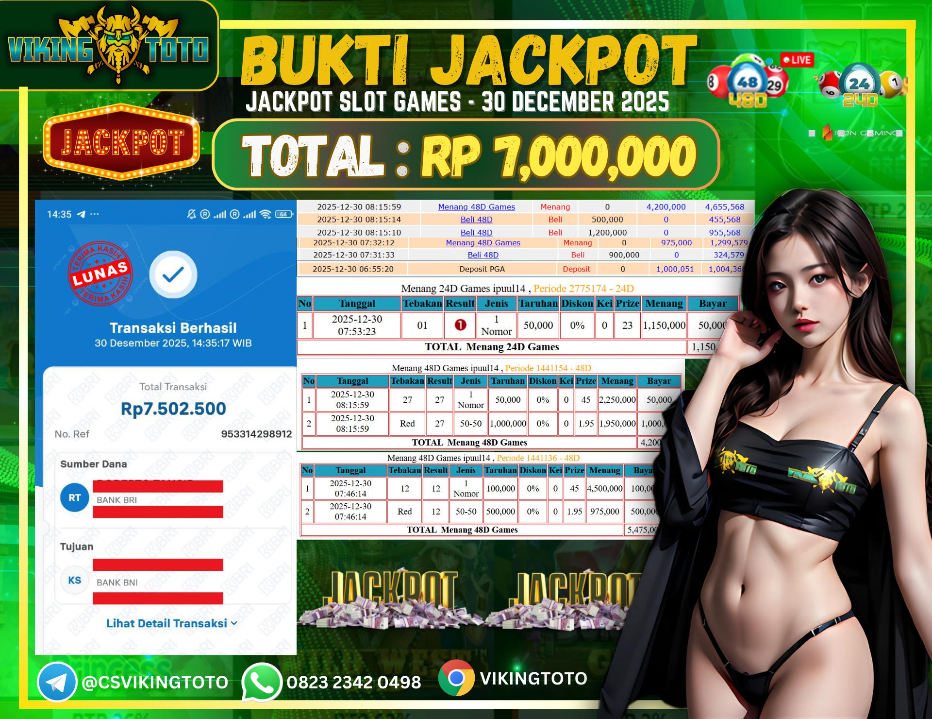 Bukti Jackpot Lunas VikingToto