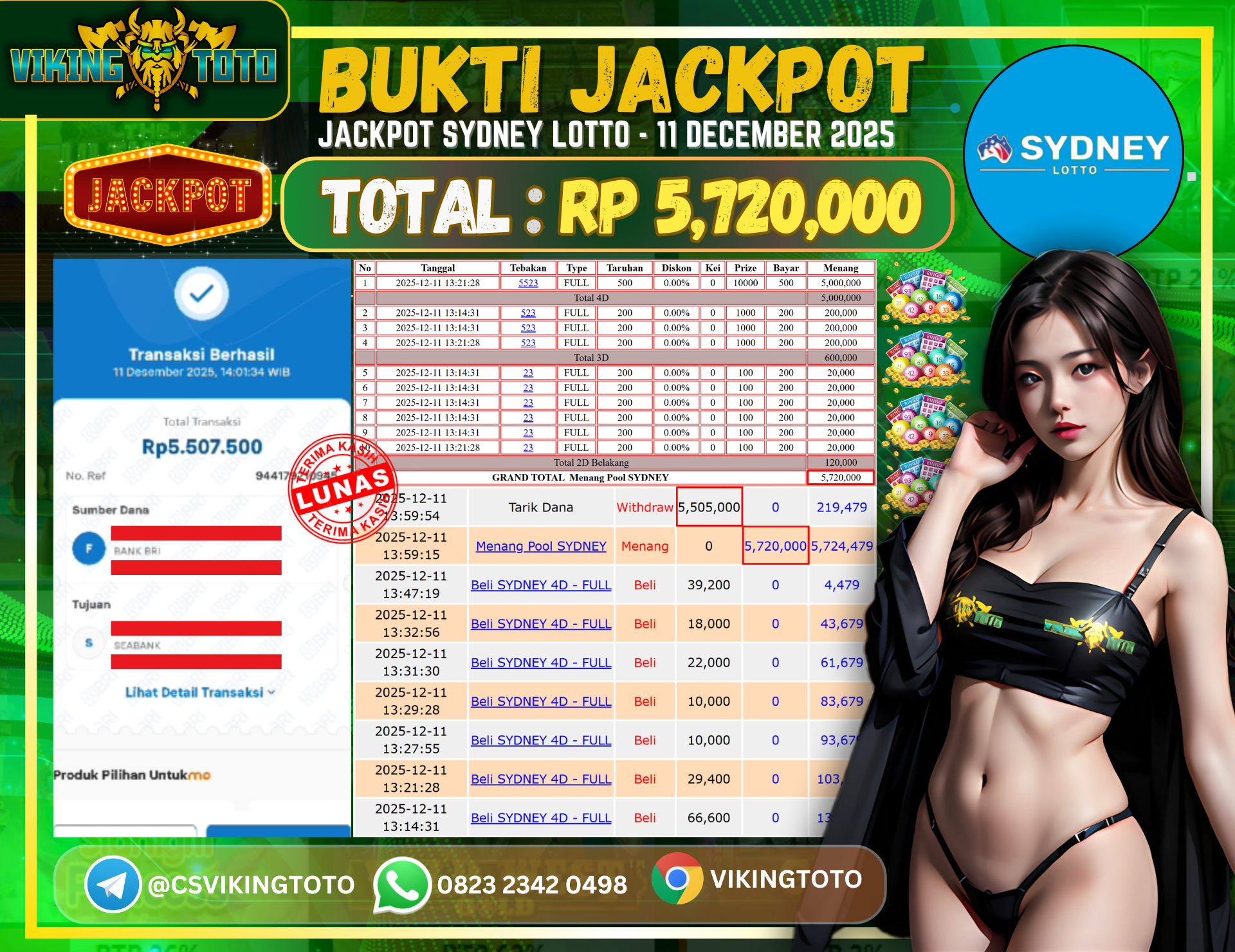 Bukti Jackpot Lunas VikingToto