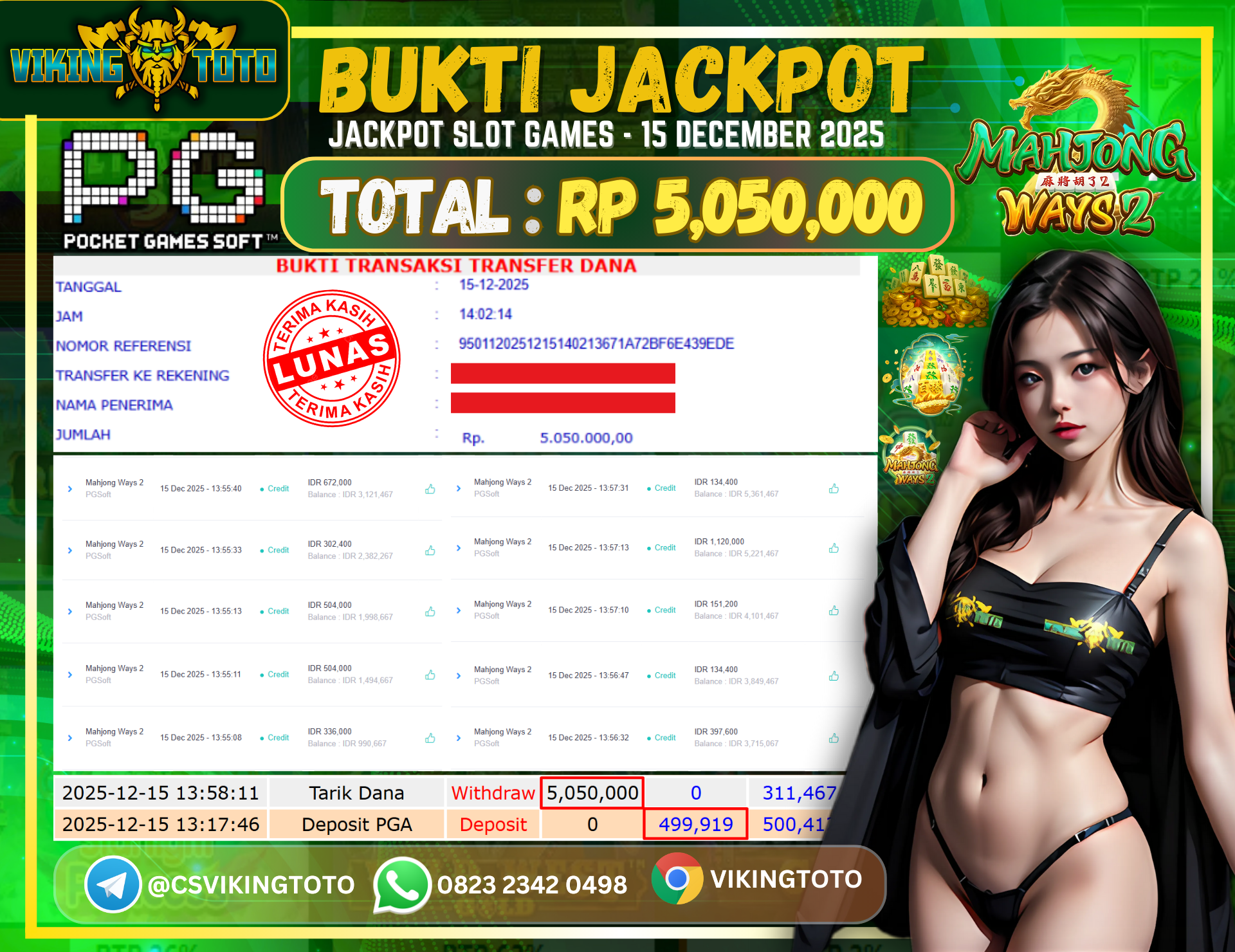 Bukti Jackpot Lunas VikingToto