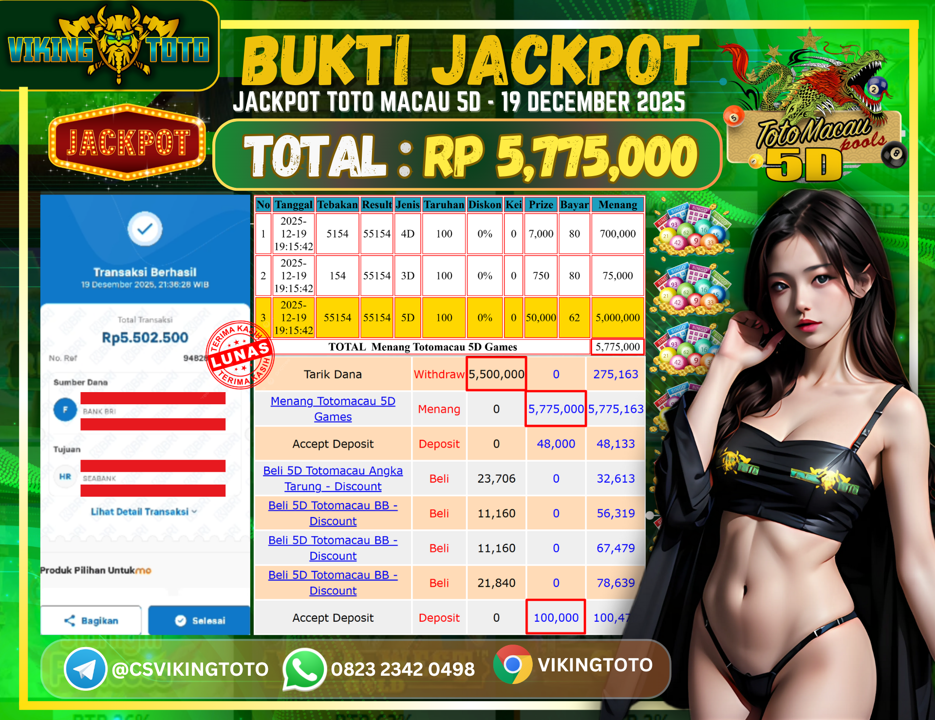 Bukti Jackpot Lunas VikingToto
