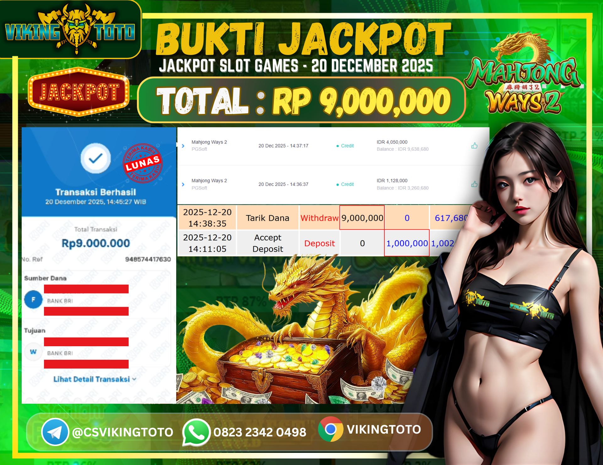 Bukti Jackpot Lunas VikingToto