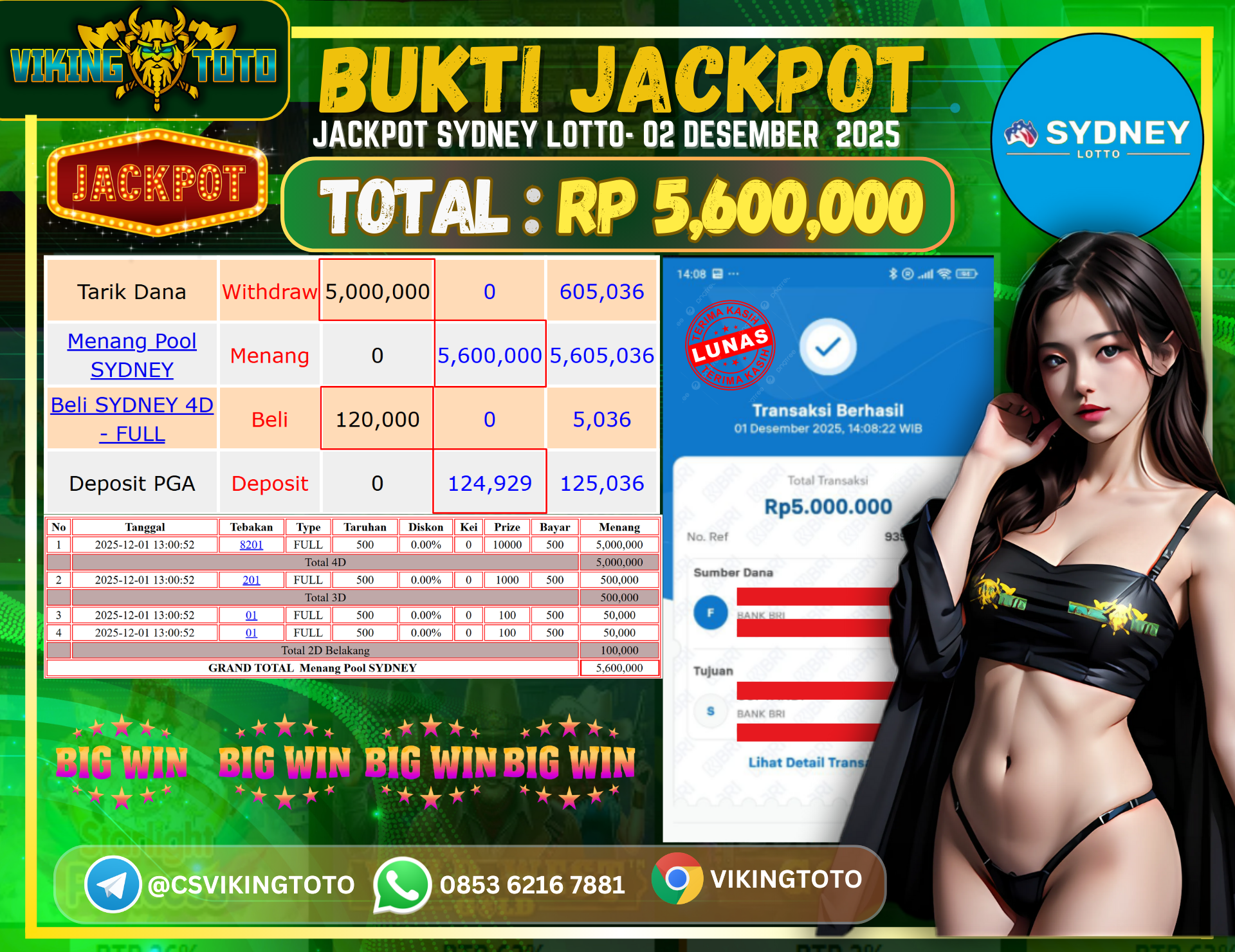 Bukti Jackpot Lunas VikingToto