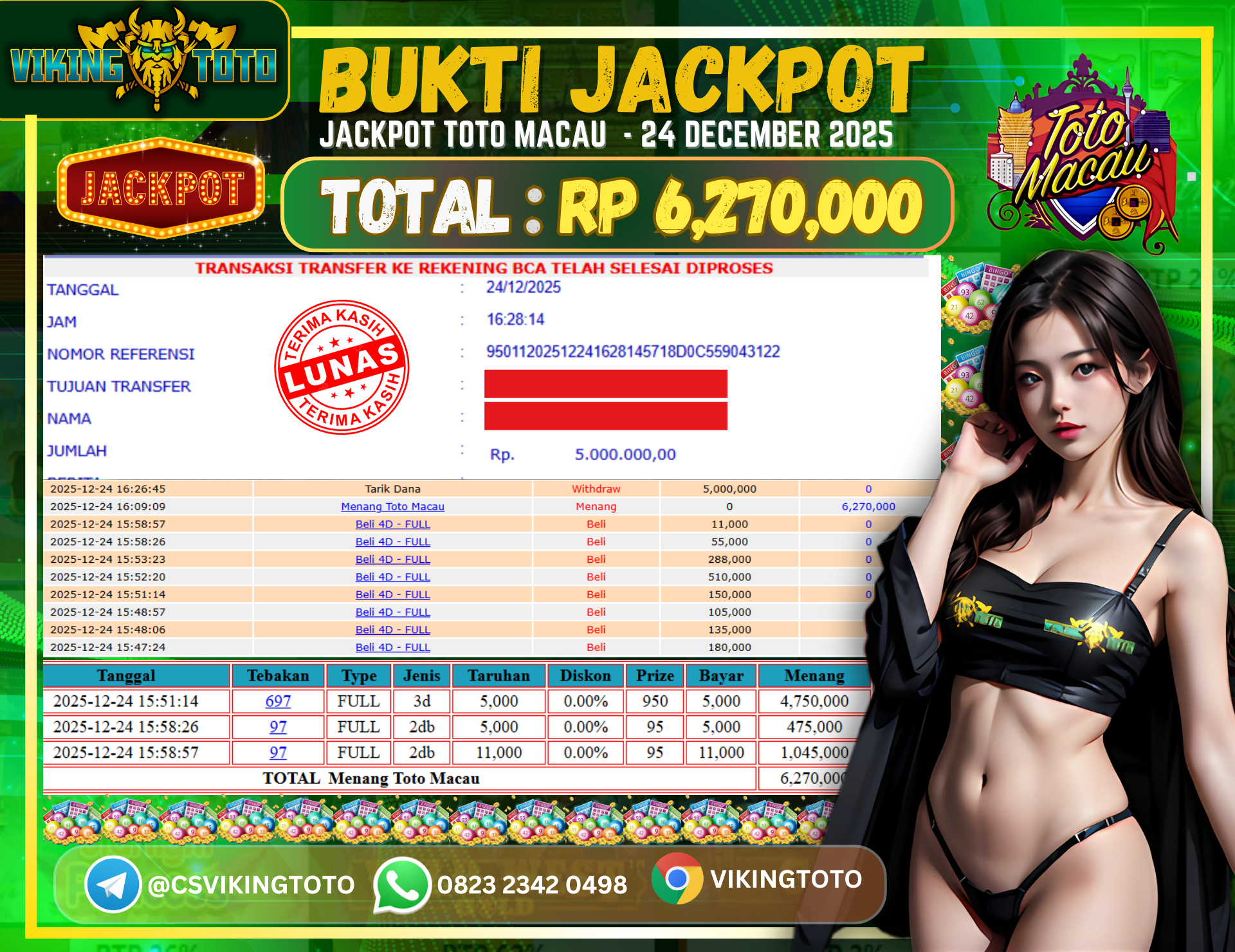 Bukti Jackpot Lunas VikingToto