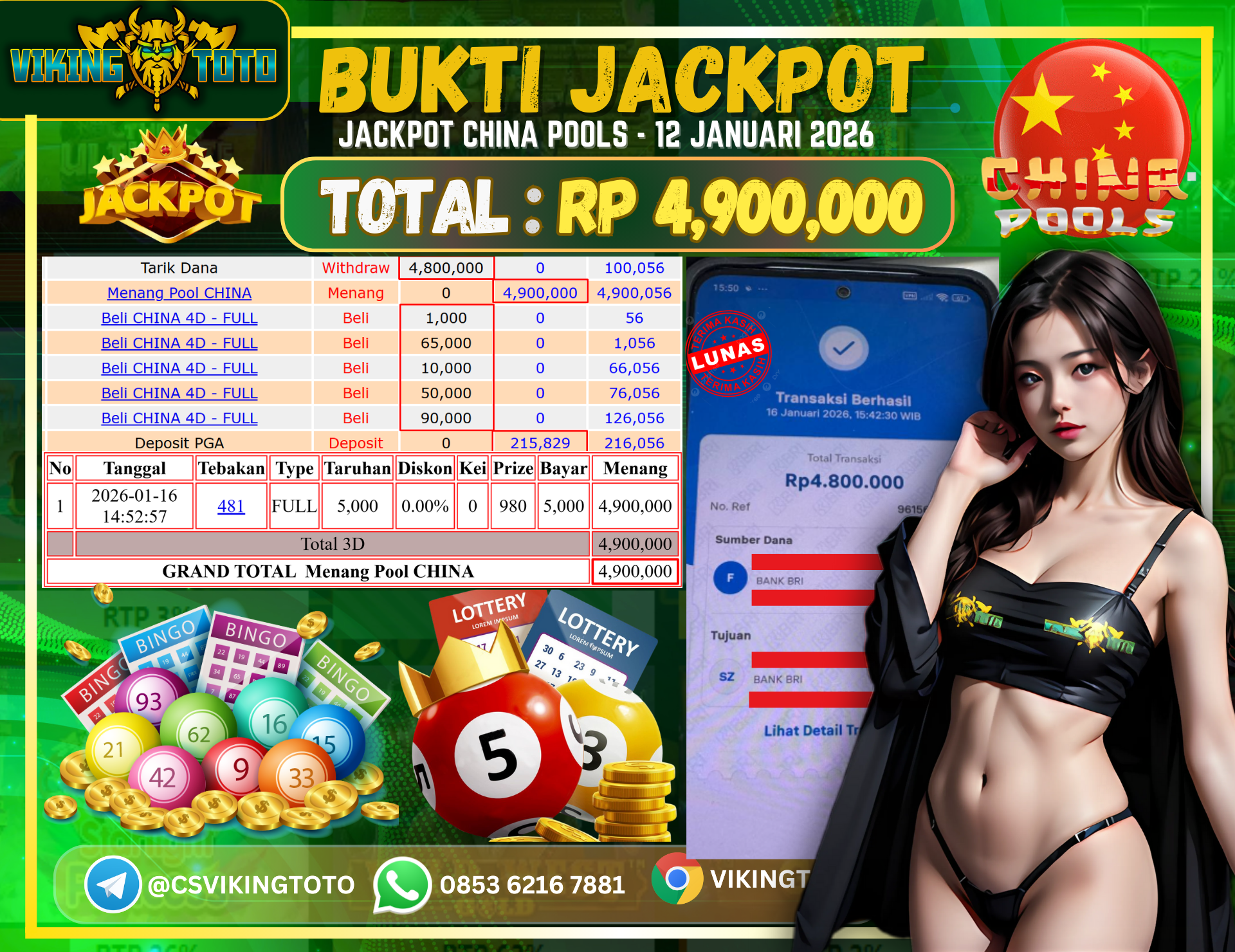 Bukti Jackpot Lunas VikingToto