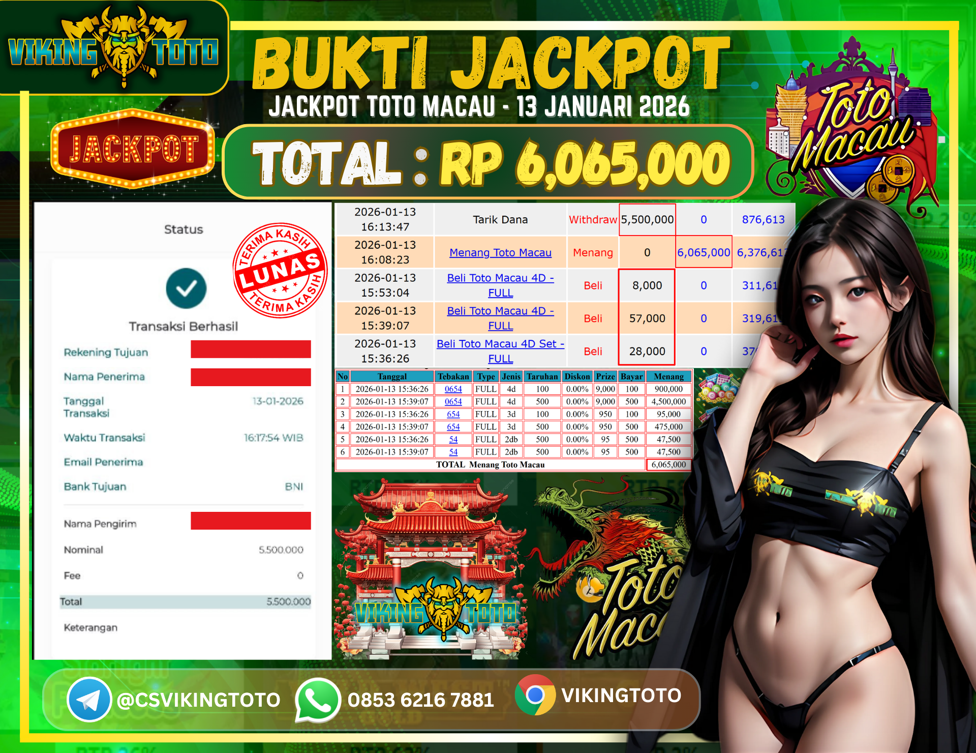 Bukti Jackpot Lunas VikingToto