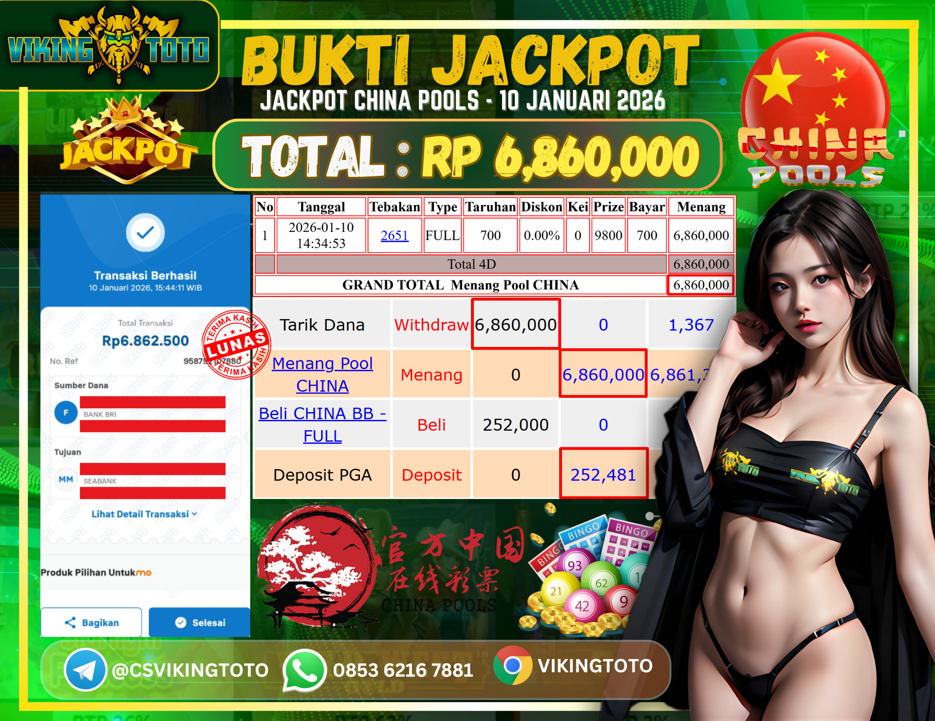 Bukti Jackpot Lunas VikingToto