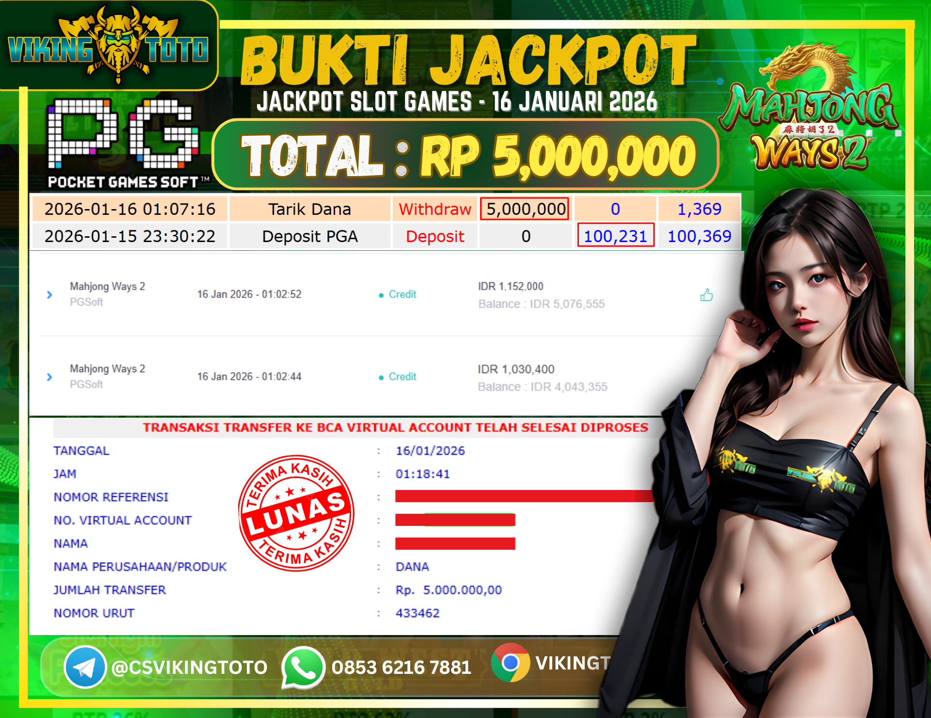 Bukti Jackpot Lunas VikingToto