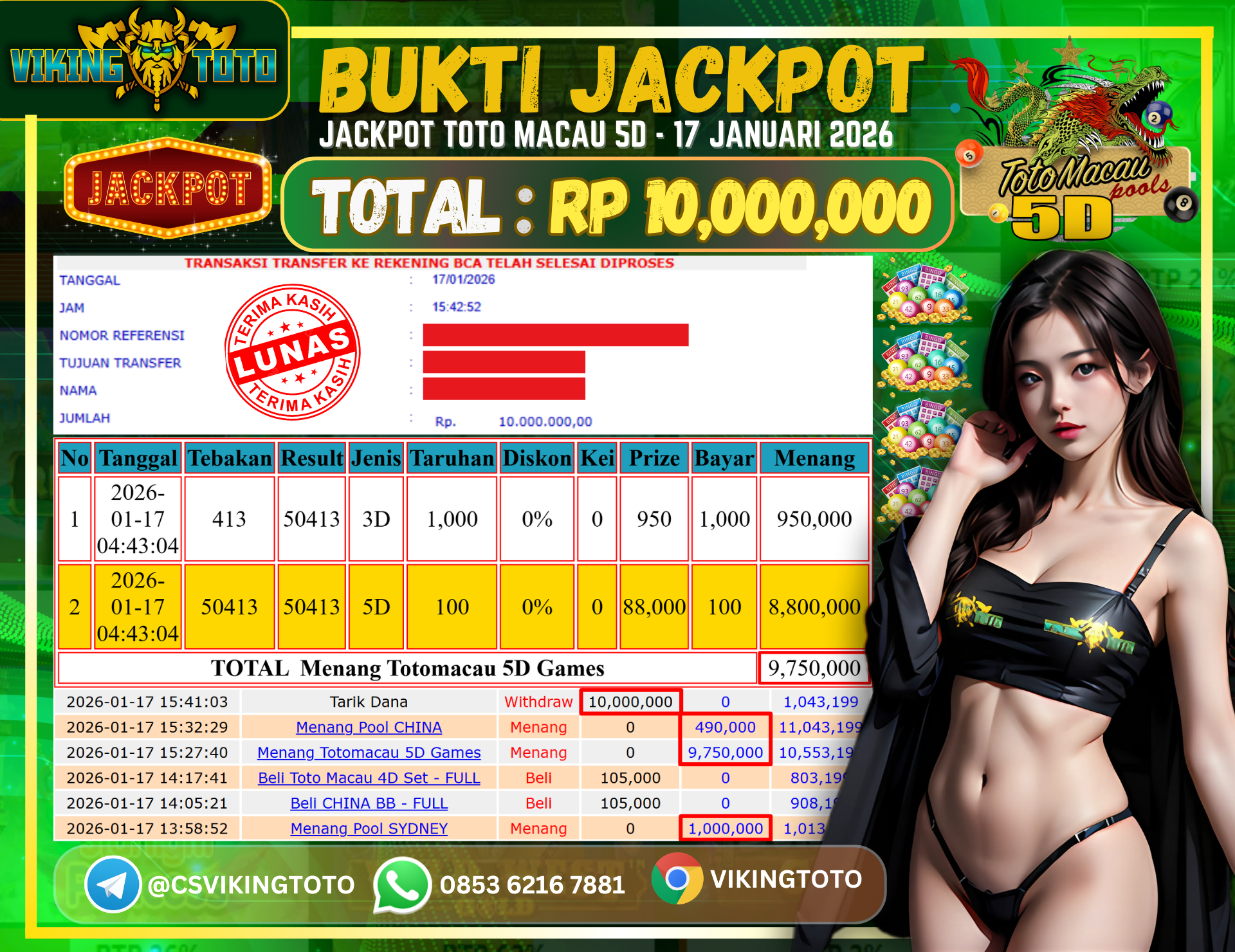 Bukti Jackpot Lunas VikingToto