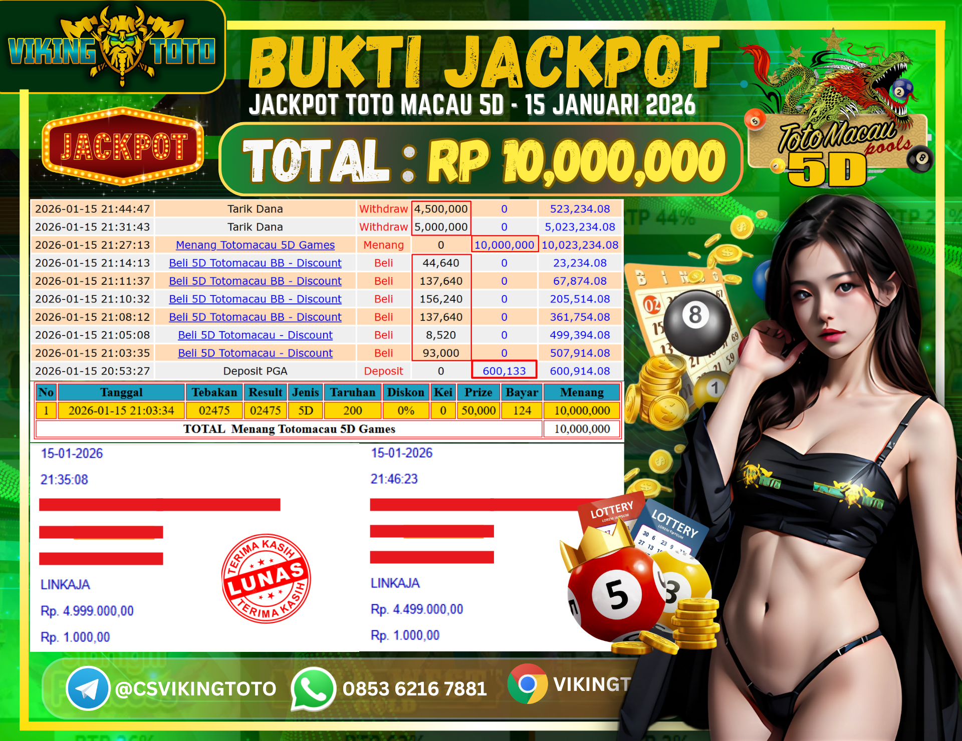 Bukti Jackpot Lunas VikingToto