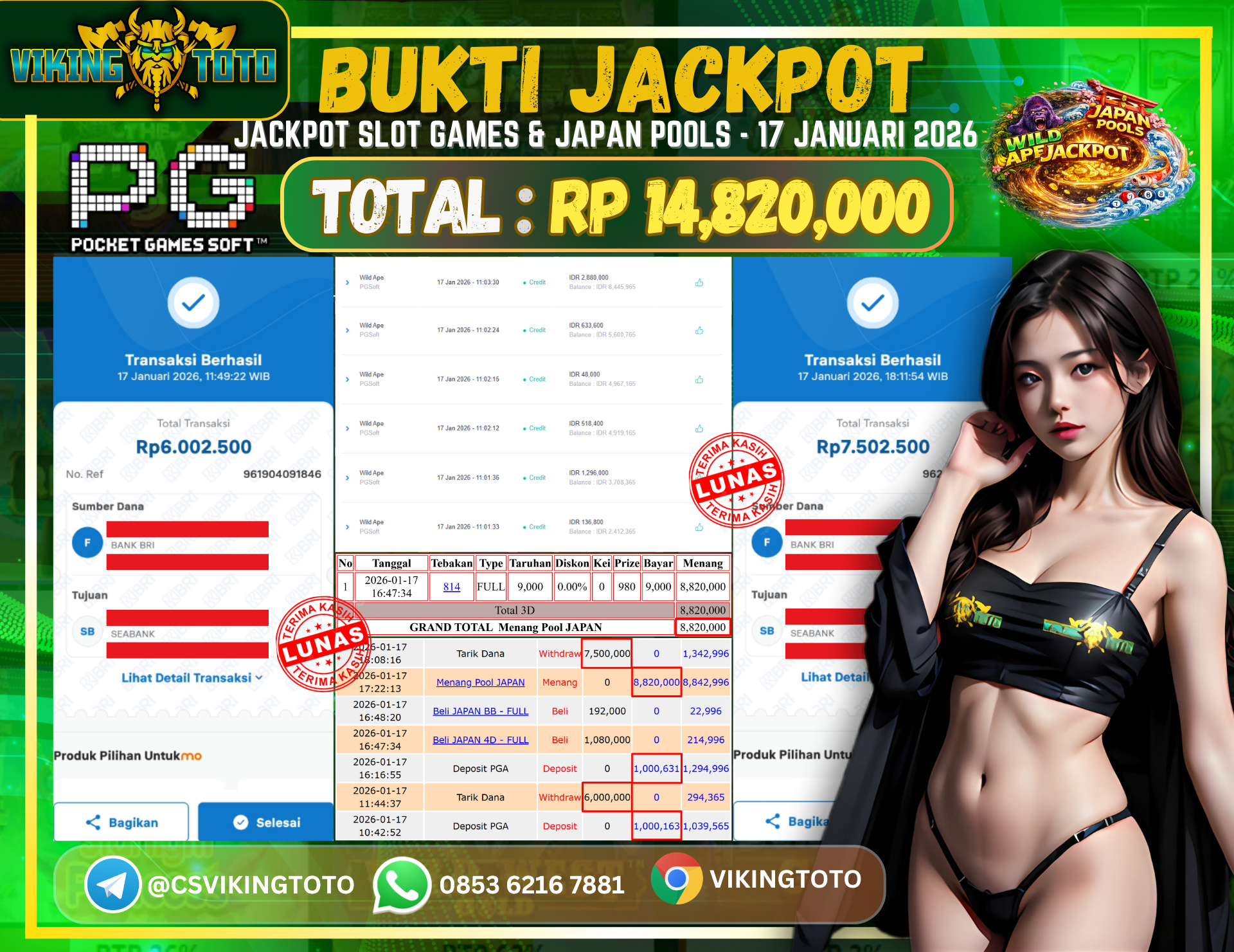 Bukti Jackpot Lunas VikingToto