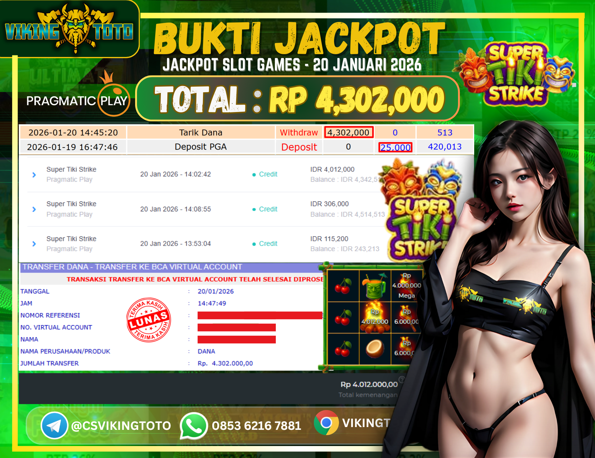 Bukti Jackpot Lunas VikingToto