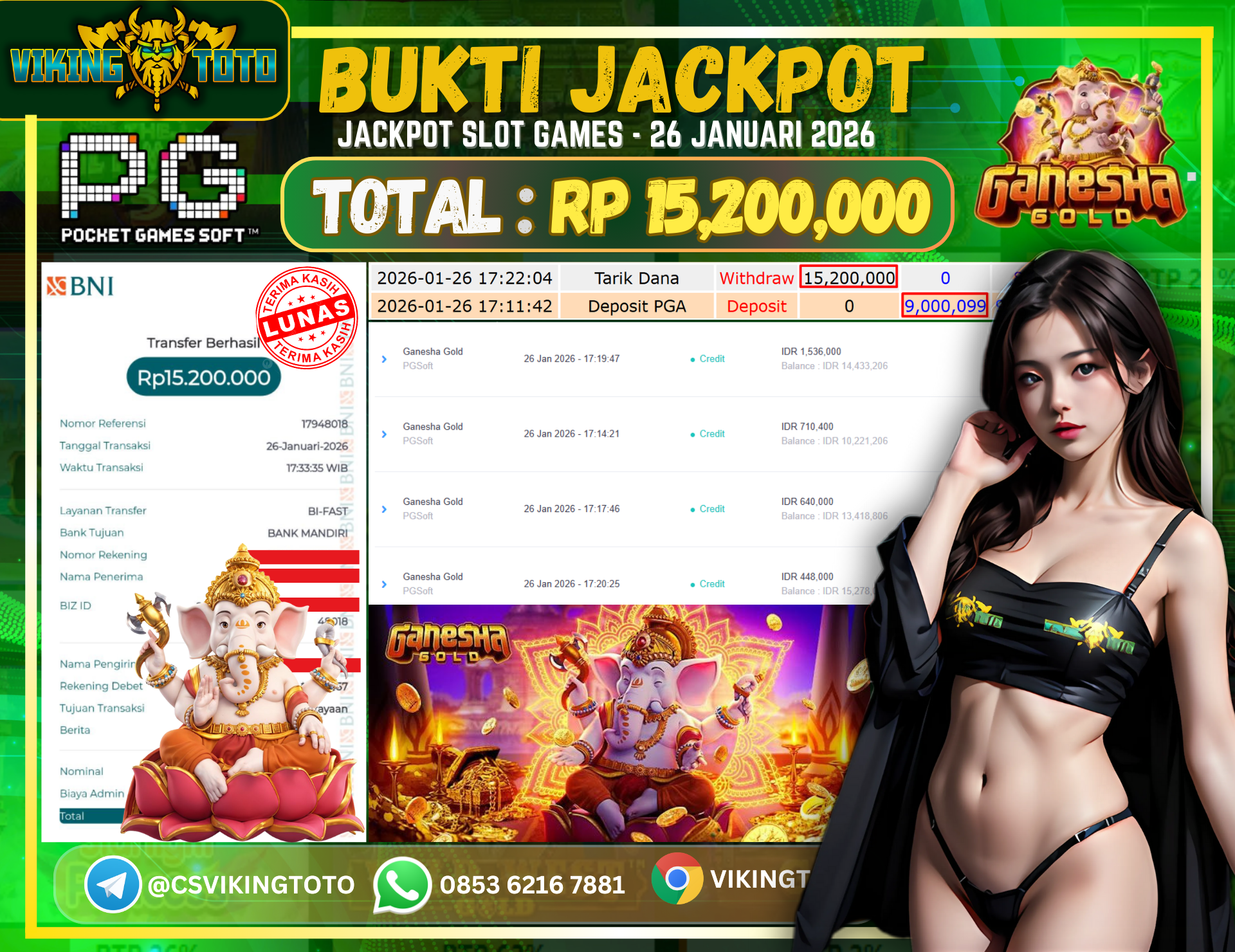 Bukti Jackpot Lunas VikingToto