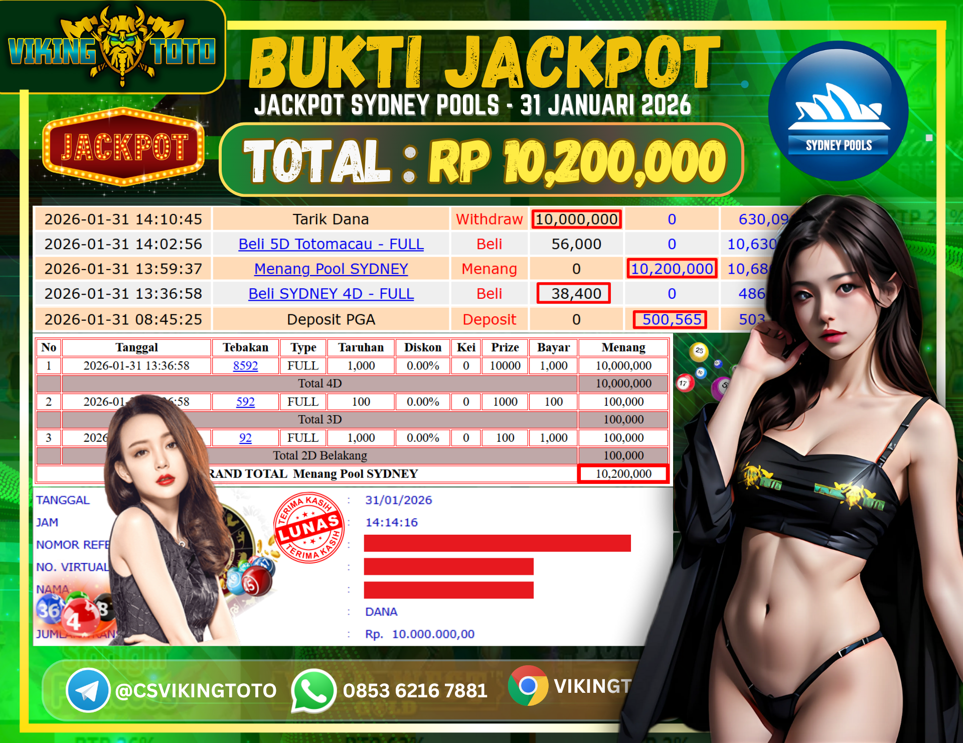 Bukti Jackpot Lunas VikingToto