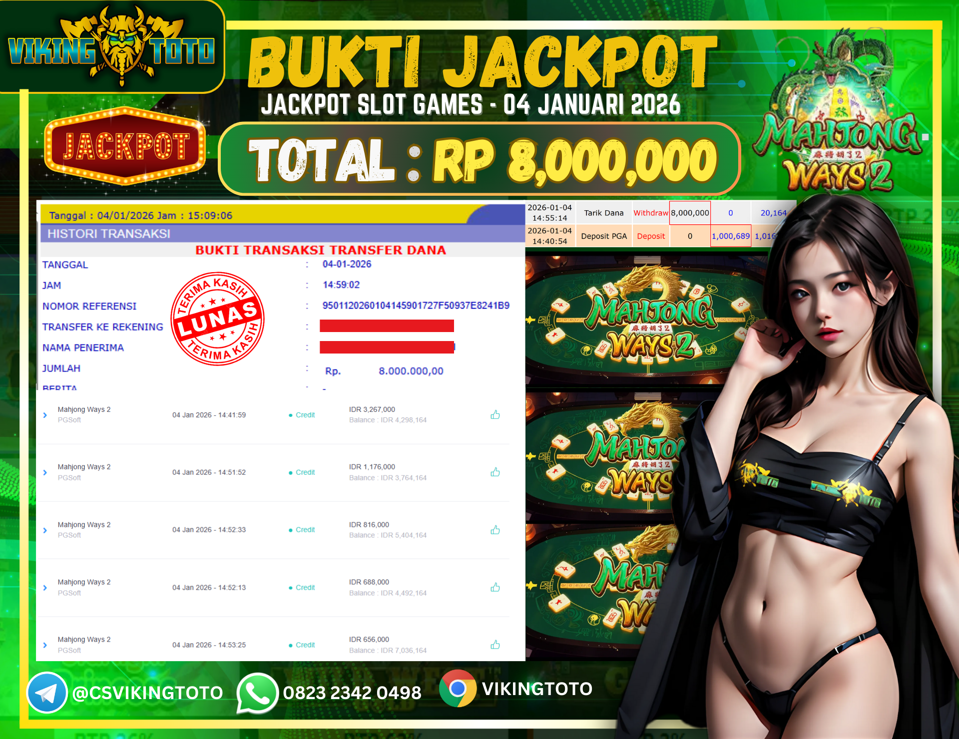 Bukti Jackpot Lunas VikingToto
