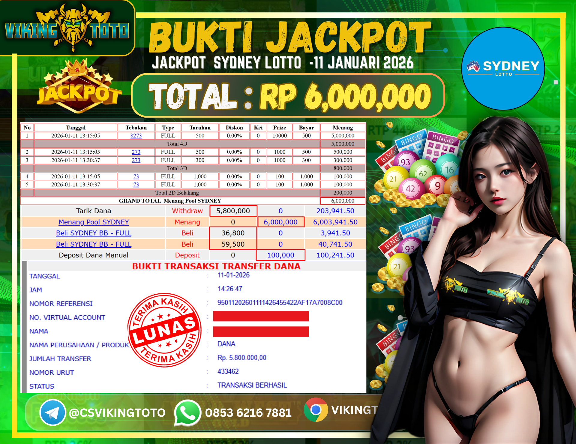 Bukti Jackpot Lunas VikingToto