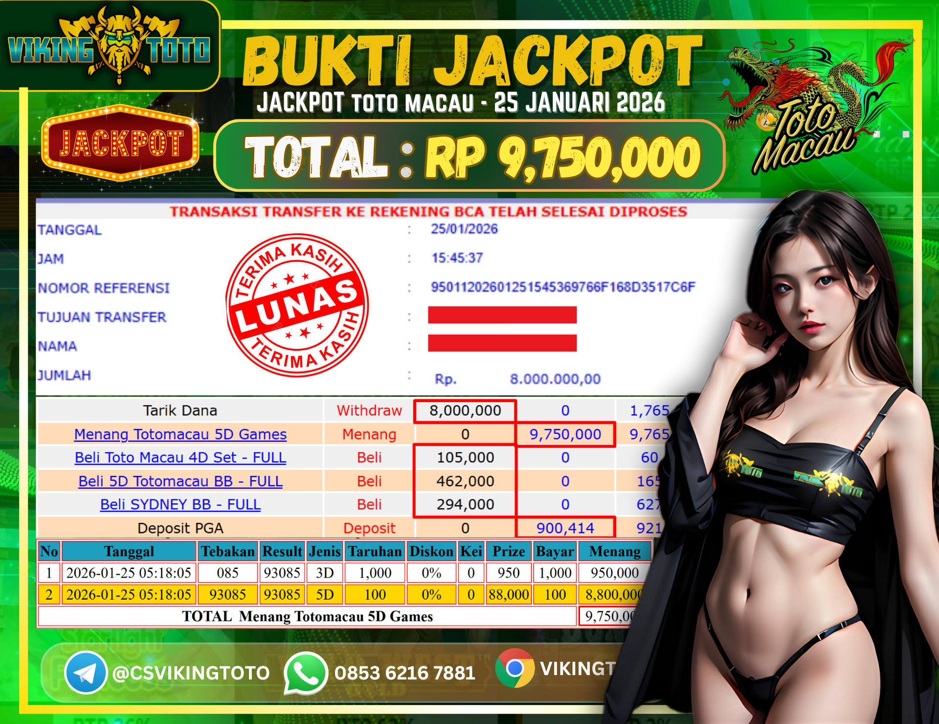 Bukti Jackpot Lunas VikingToto