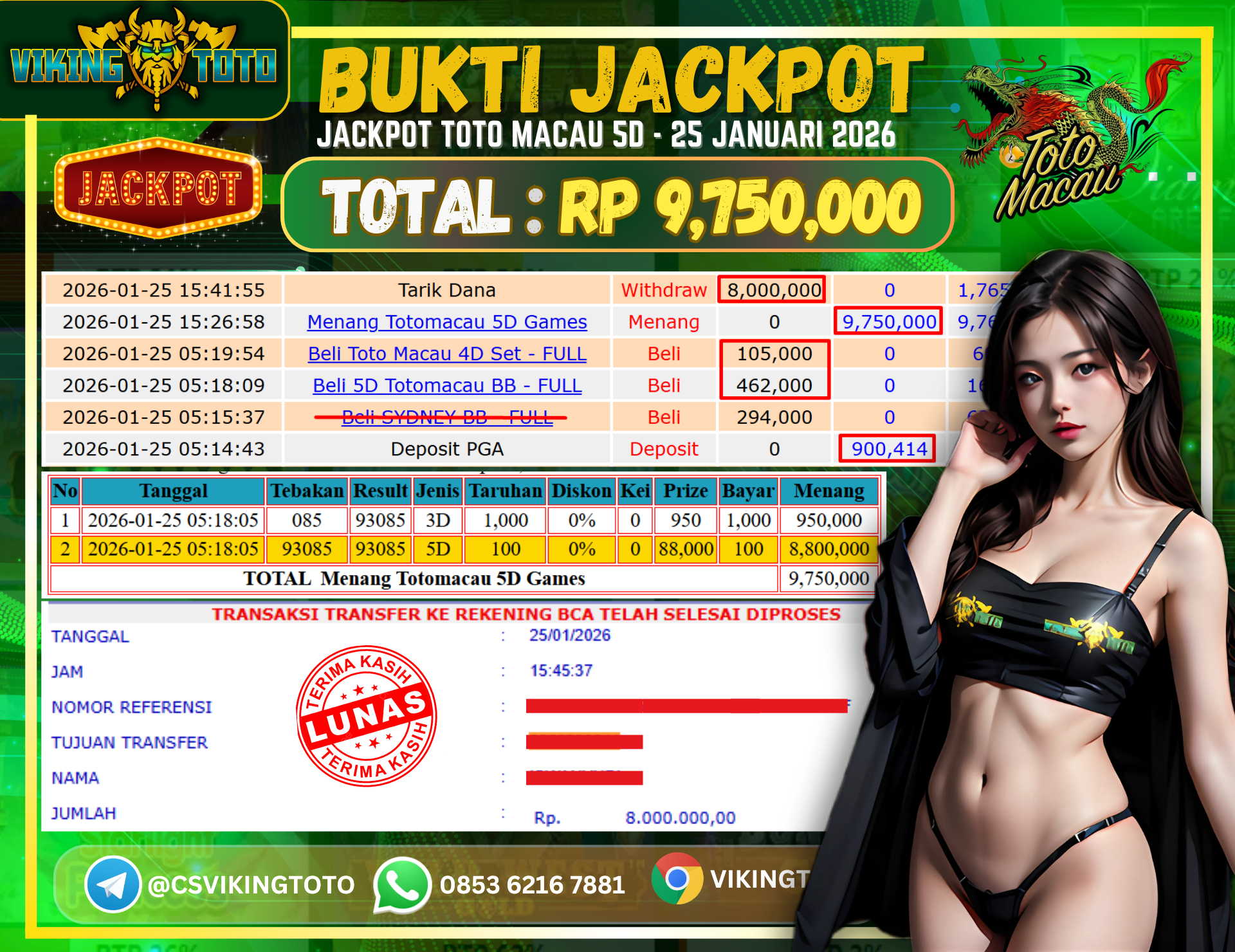 Bukti Jackpot Lunas VikingToto