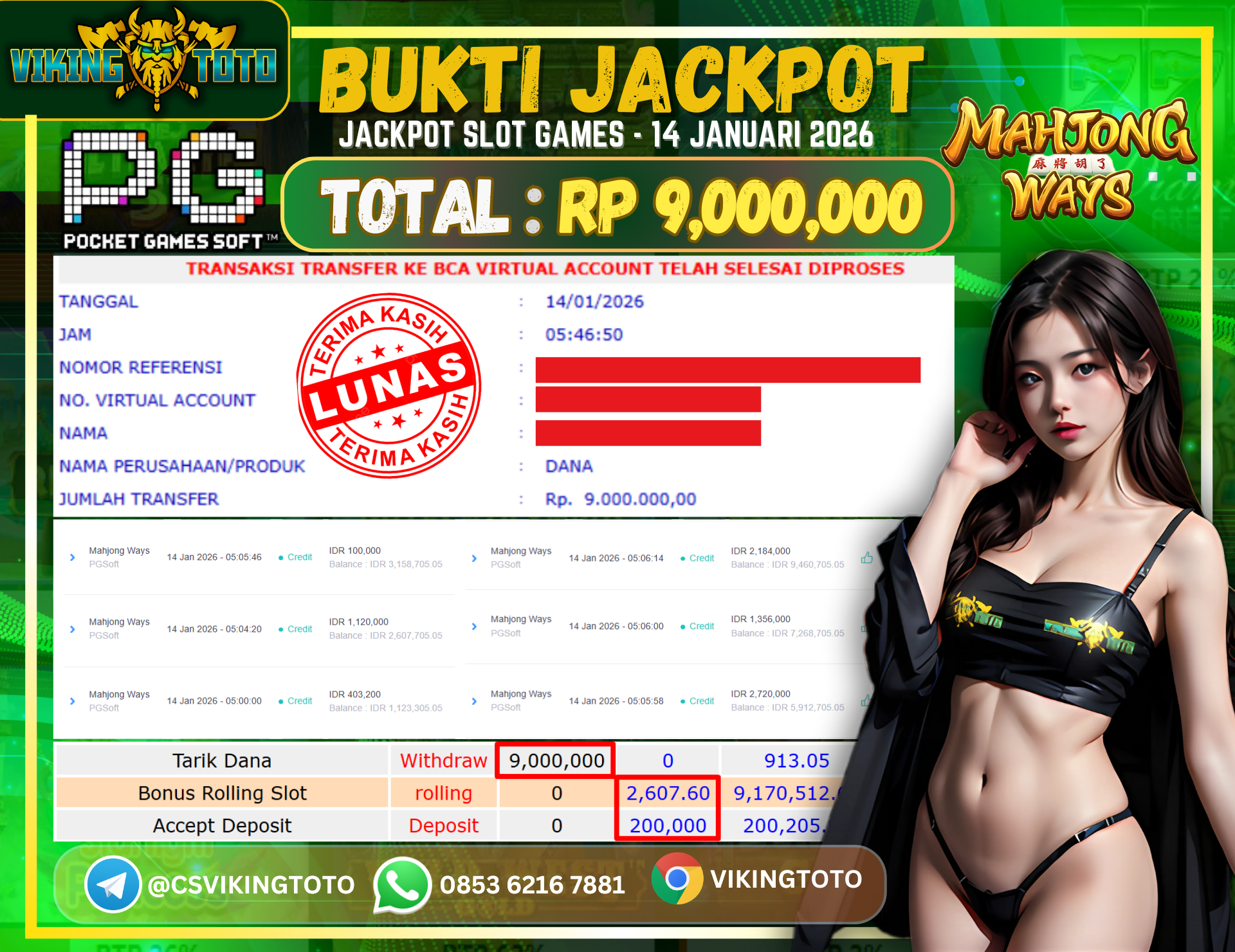 Bukti Jackpot Lunas VikingToto