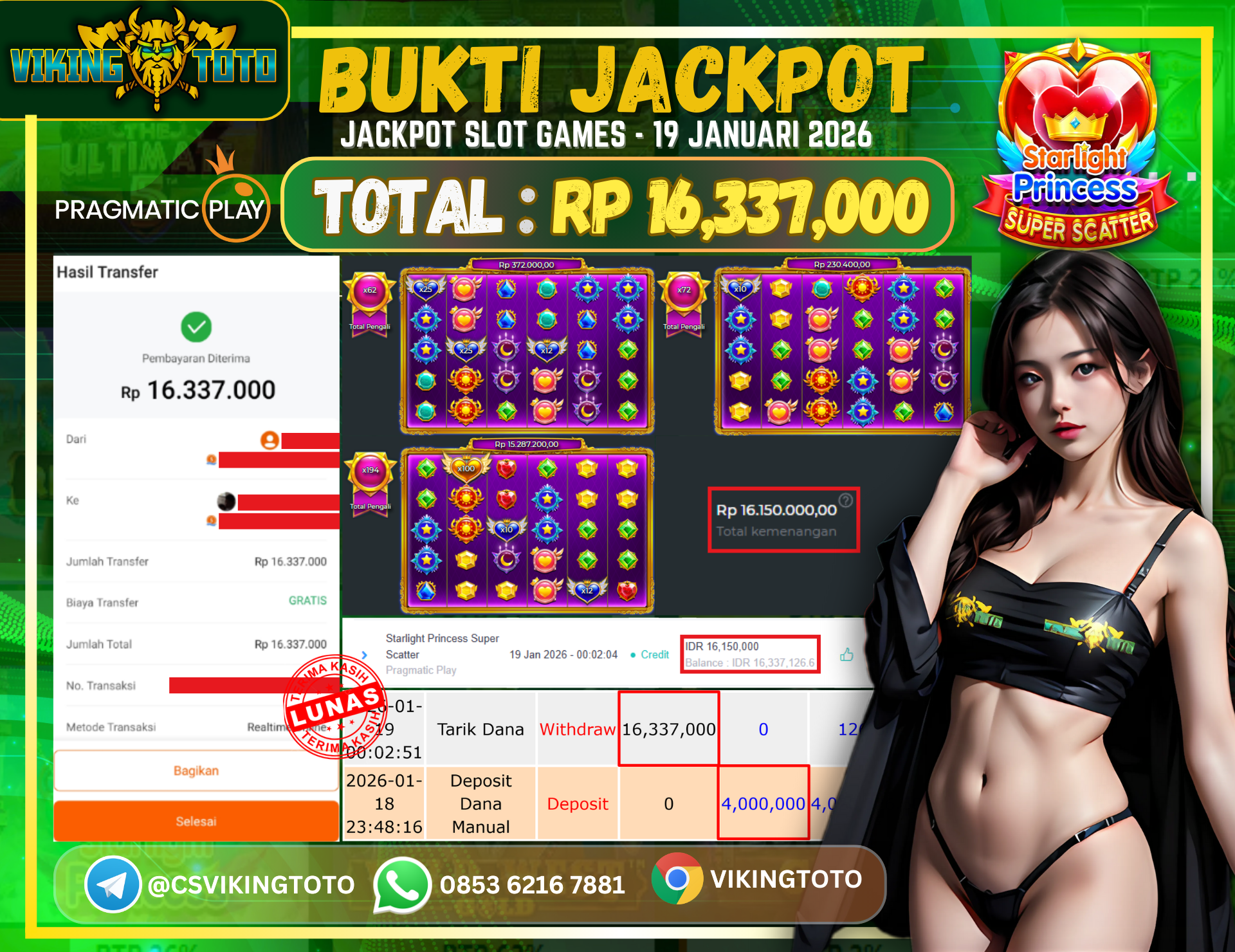 Bukti Jackpot Lunas VikingToto