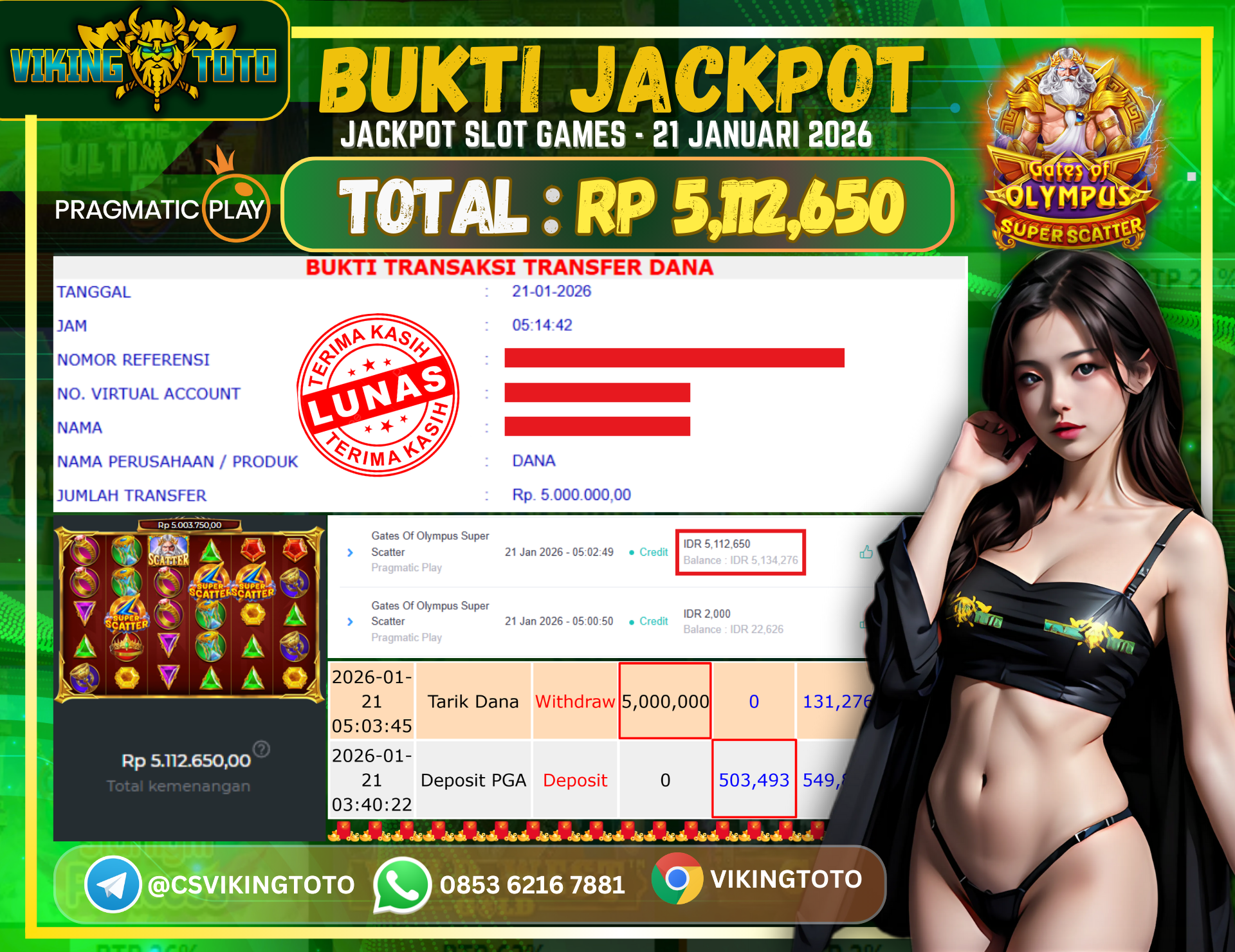 Bukti Jackpot Lunas VikingToto