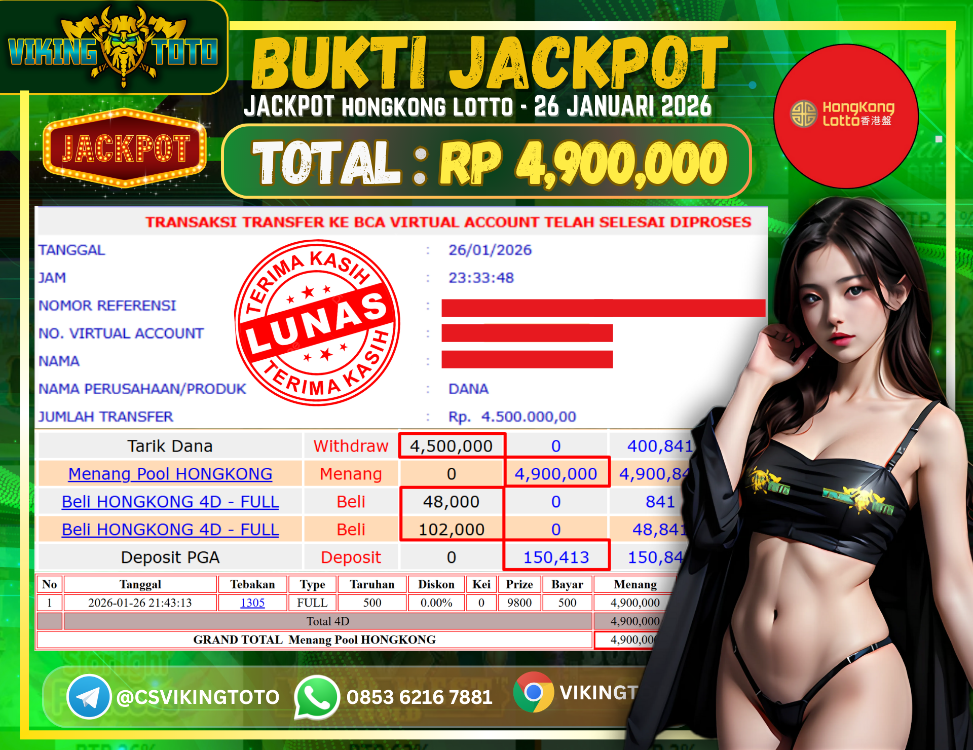 Bukti Jackpot Lunas VikingToto