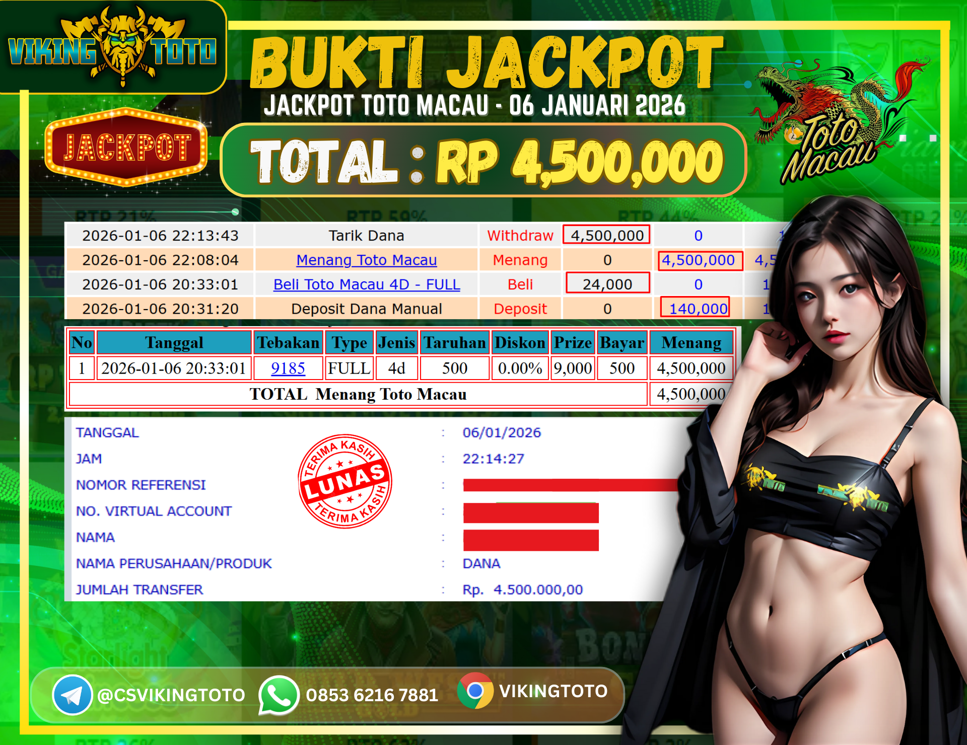 Bukti Jackpot Lunas VikingToto