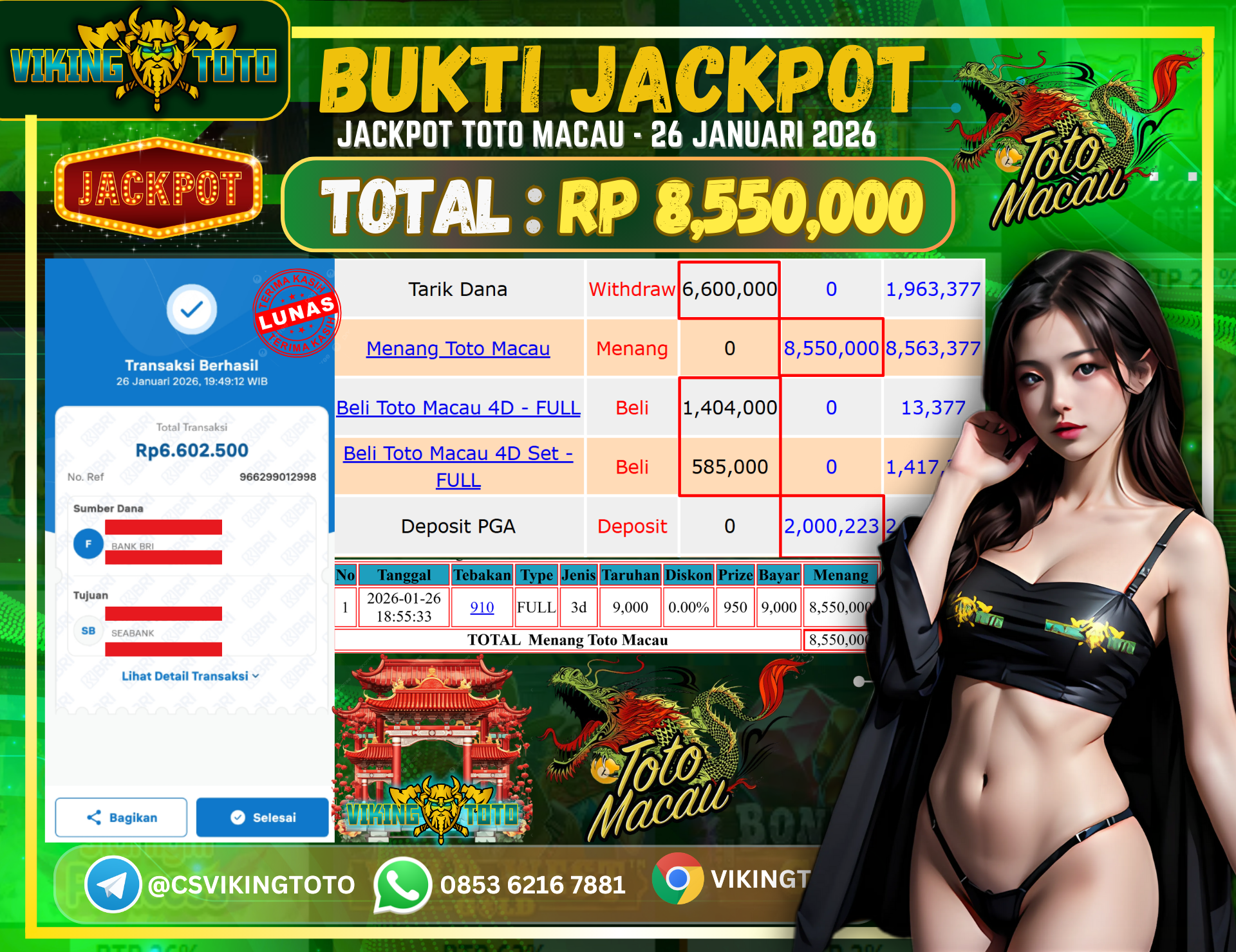 Bukti Jackpot Lunas VikingToto